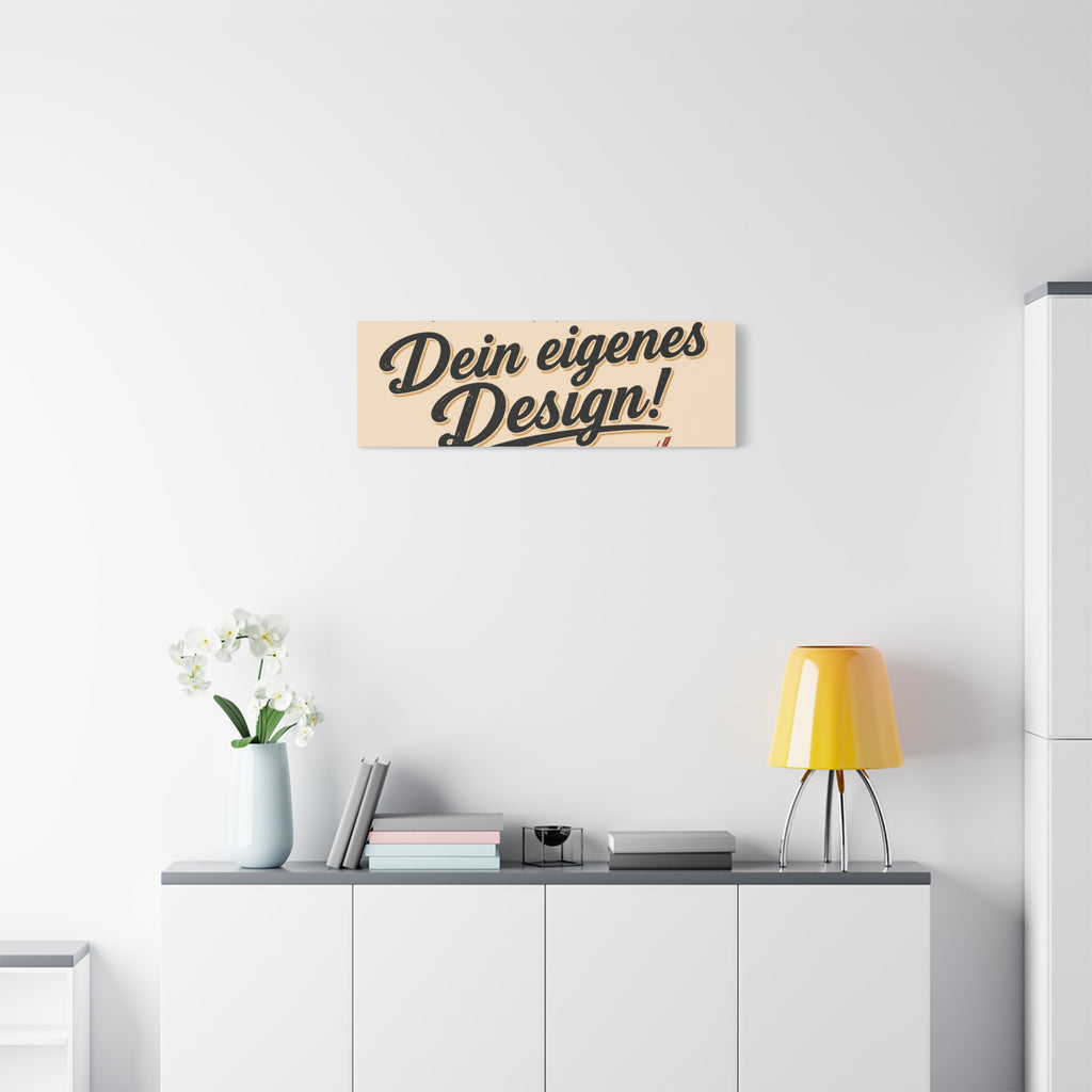 Matte Stretched Canvas - "Dein eigenes Design!" Vintage Badge Wall Art