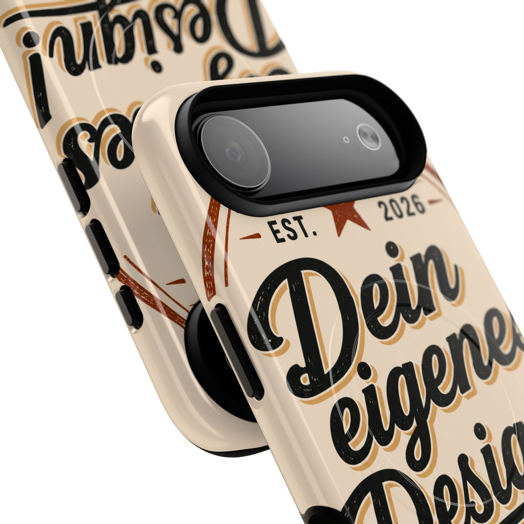 Tough Magnetic Phone Case — "Dein eigenes Design" Retro Script (Customizable)