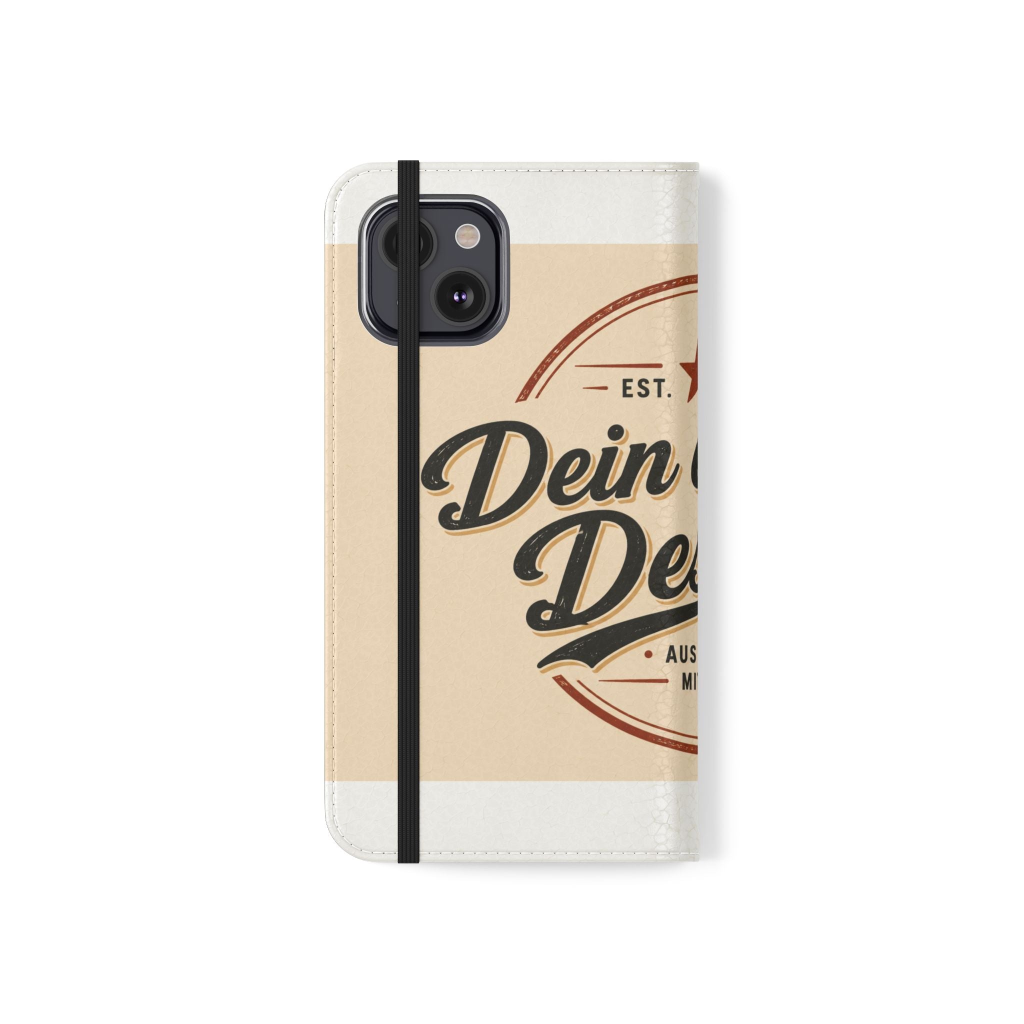 Flip Case Phone Wallet — "Dein eigenes Design!" Vintage Emblem