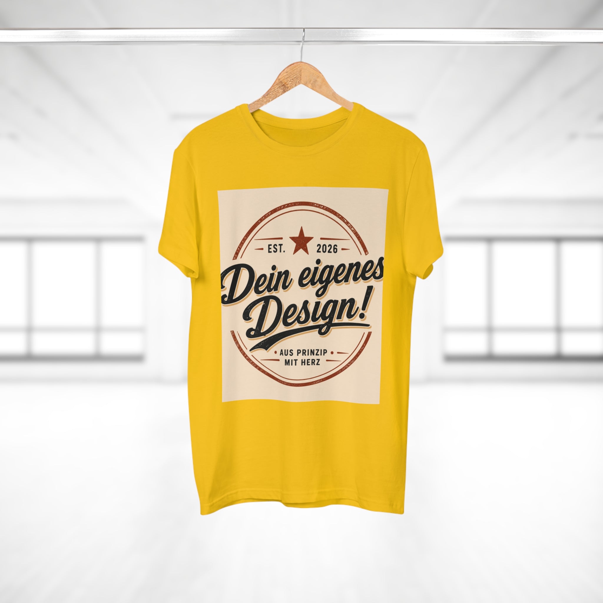 Men's Vintage Badge T‑Shirt — "Dein eigenes Design!" Retro Logo Tee