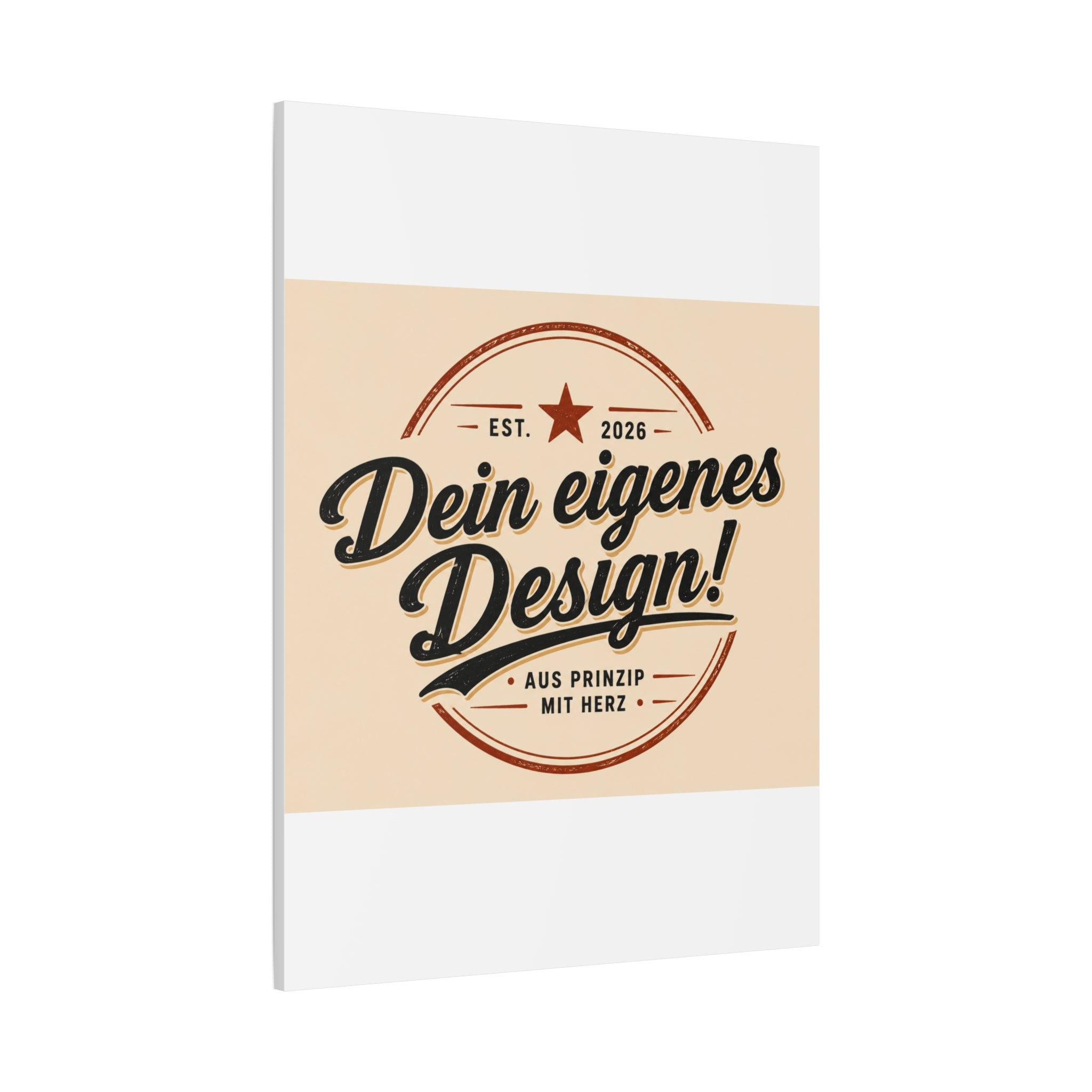 Matte Stretched Canvas - "Dein eigenes Design!" Vintage Badge Wall Art