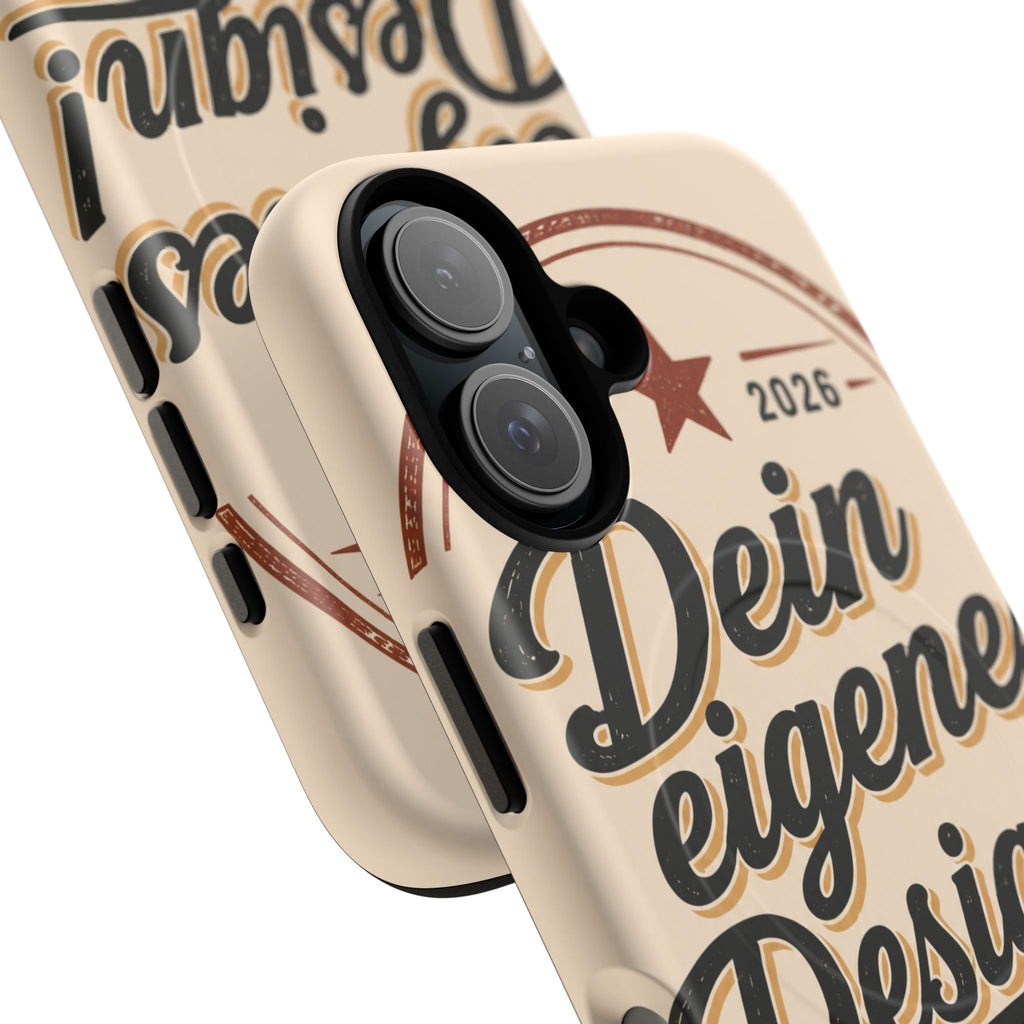 Tough Magnetic Phone Case — "Dein eigenes Design" Retro Script (Customizable)