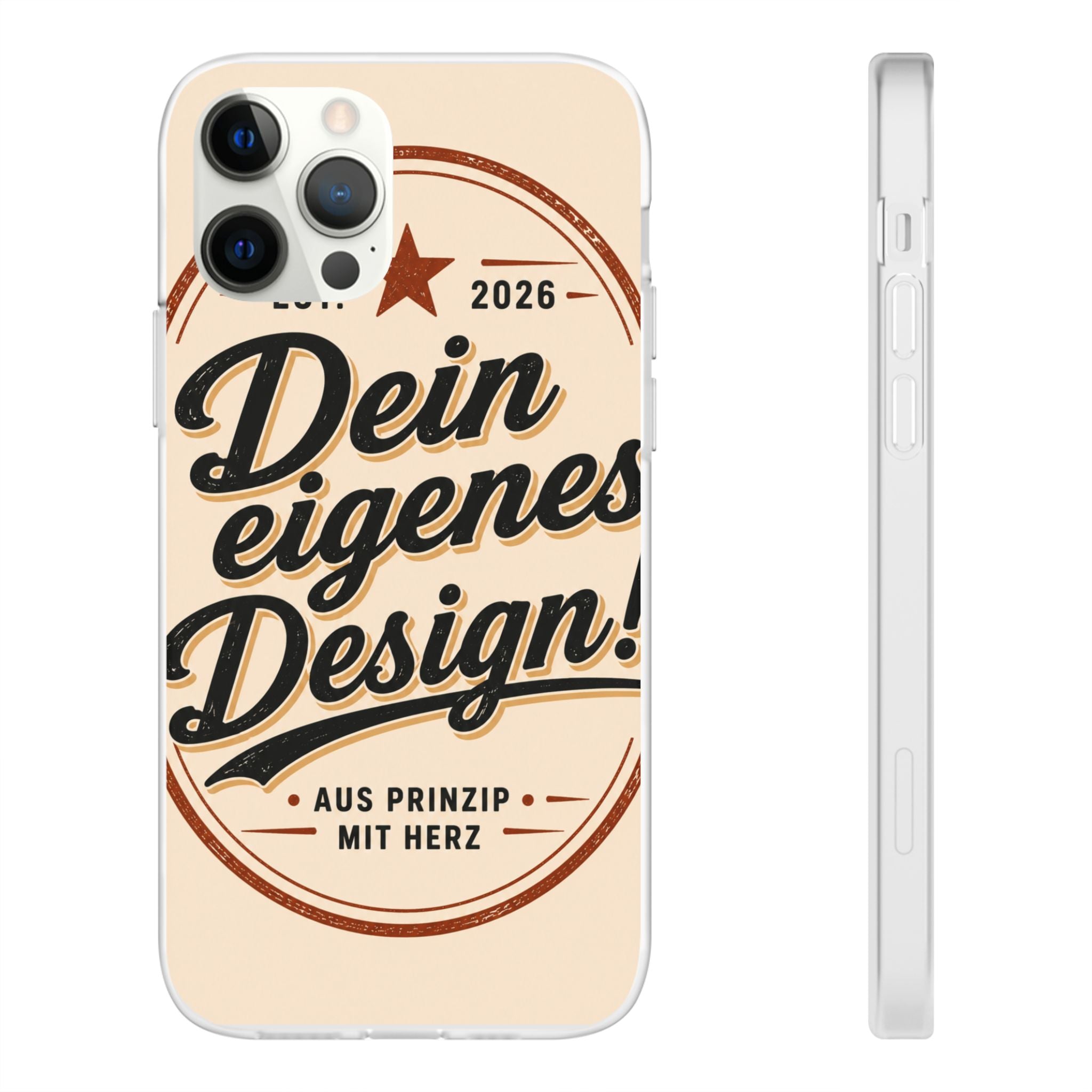 Phone Case — "Dein eigenes Design" Vintage Script Personalized Protective Case