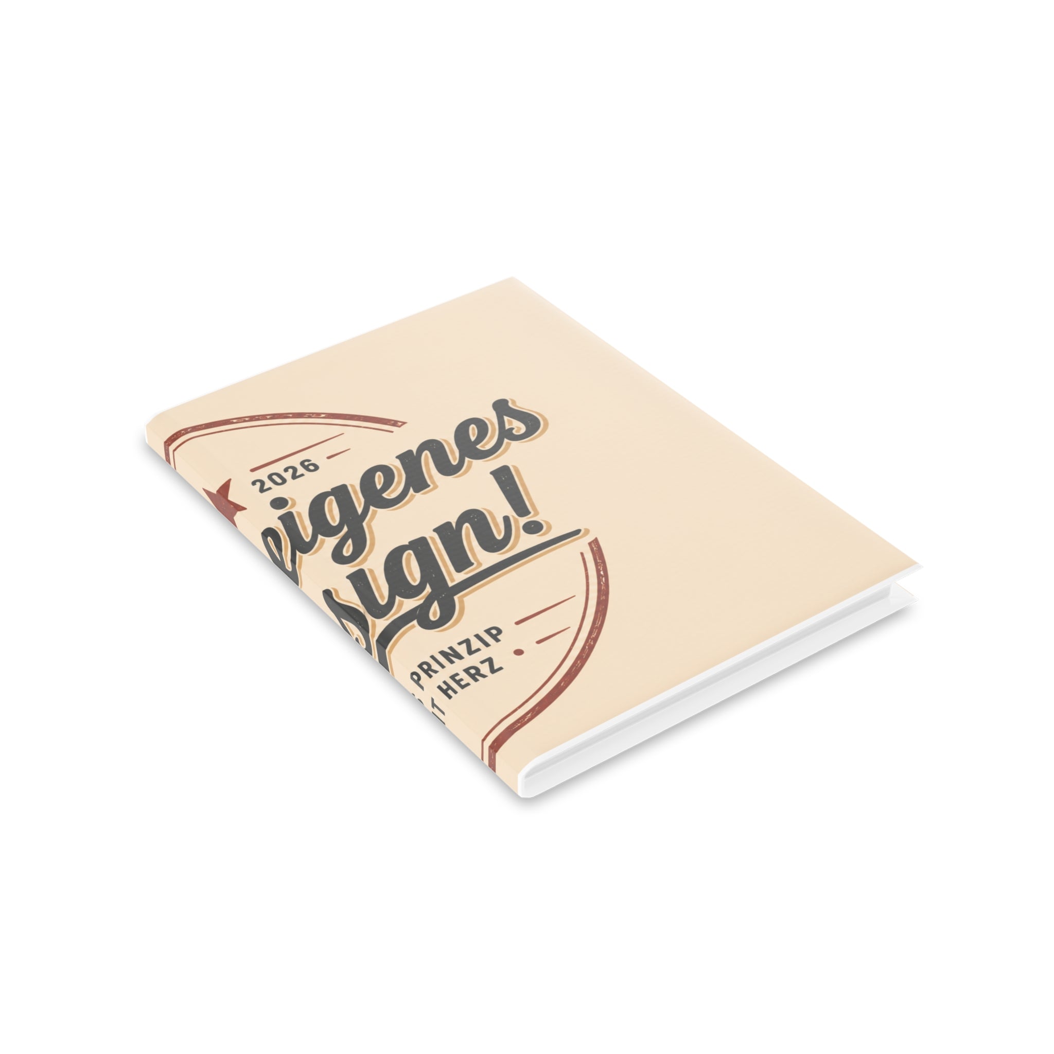 Vintage Badge Hardcover Notebook — 'Dein eigenes Design' Puffy Cover Journal