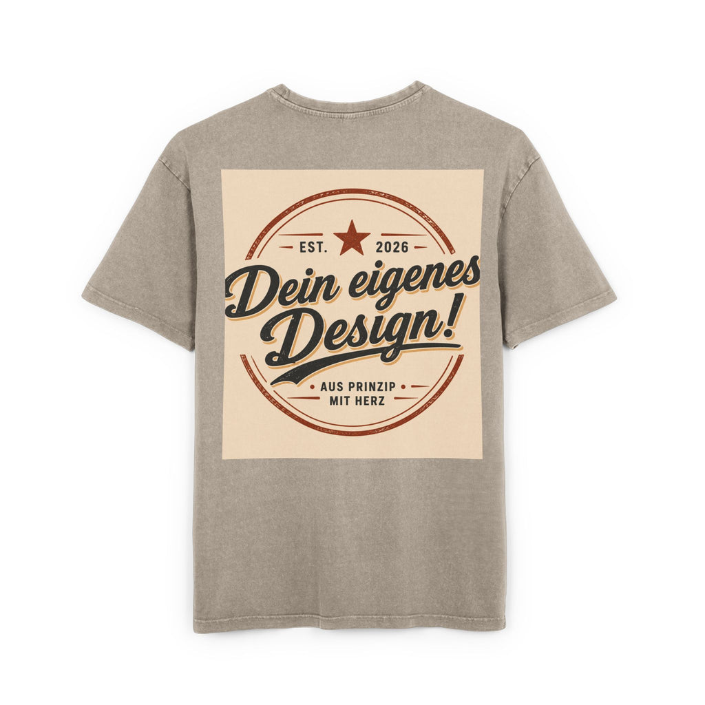 Vintage Logo Tee — "Dein eigenes Design!" Acid Wash Oversized Shirt