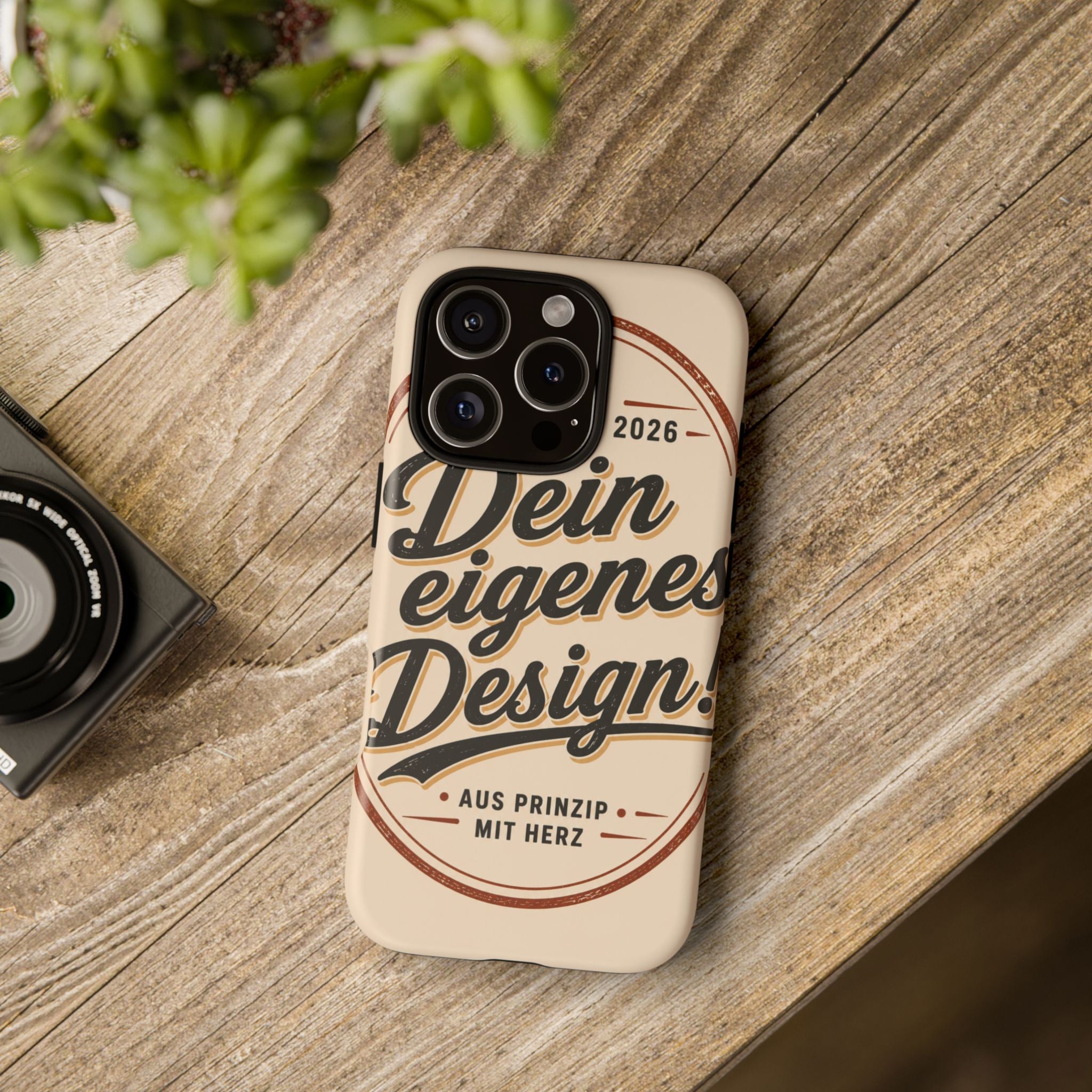 Custom Tough Phone Case — "Dein eigenes Design" Vintage Script Tough Case