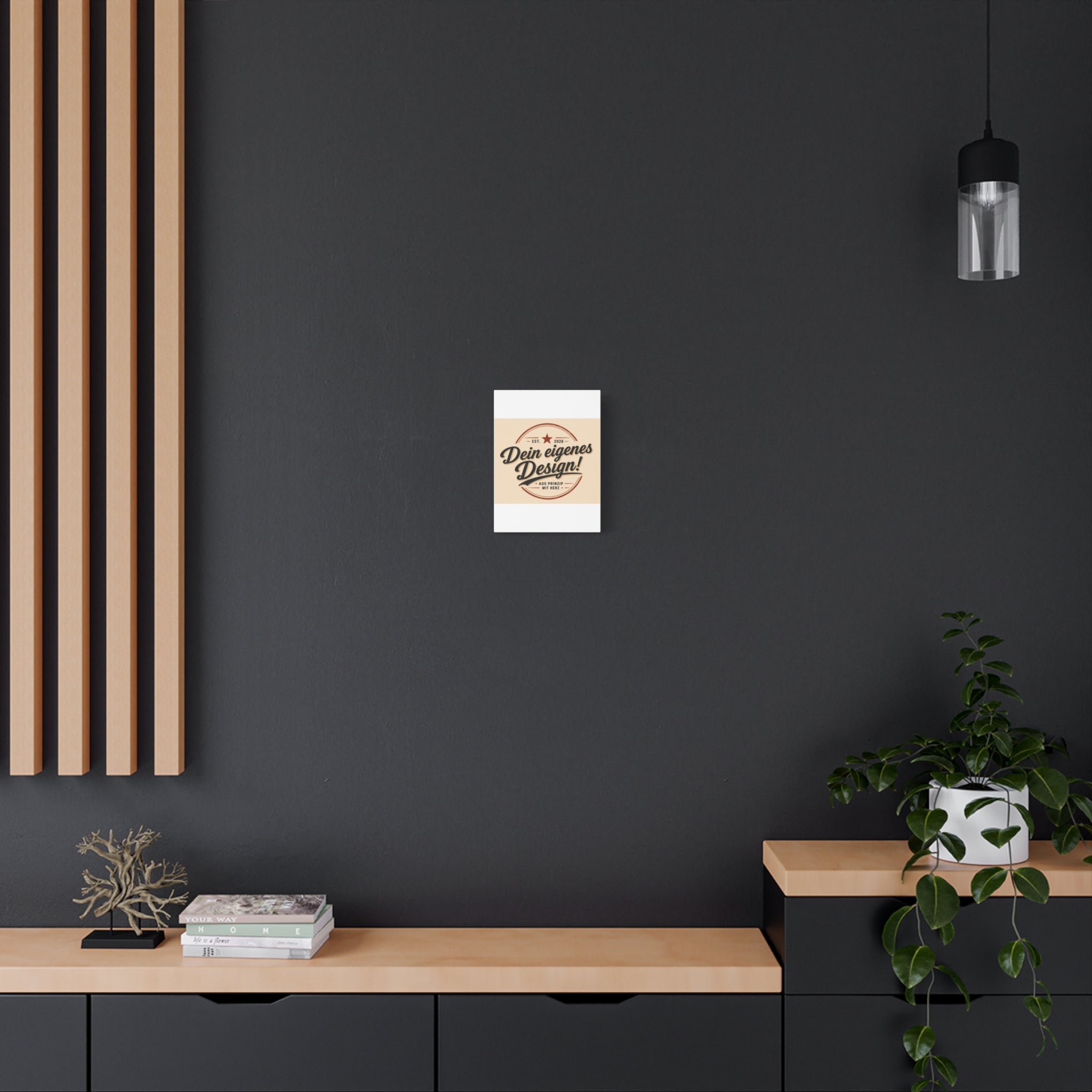 Matte Stretched Canvas - "Dein eigenes Design!" Vintage Badge Wall Art
