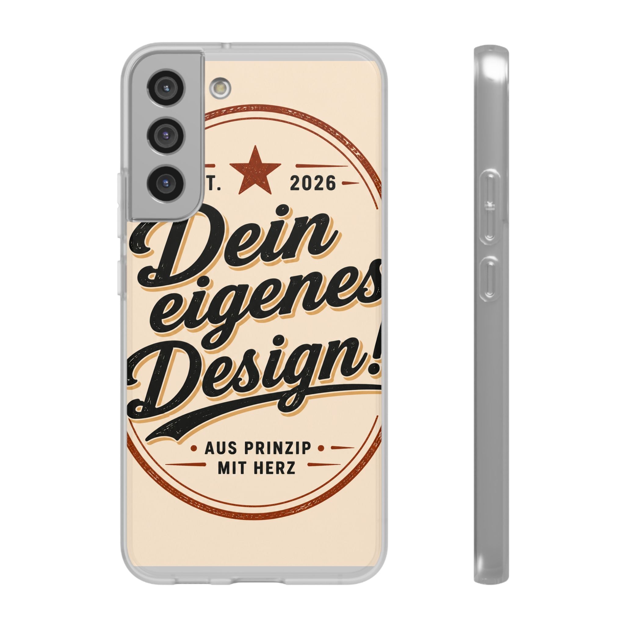 Phone Case — "Dein eigenes Design" Vintage Script Personalized Protective Case