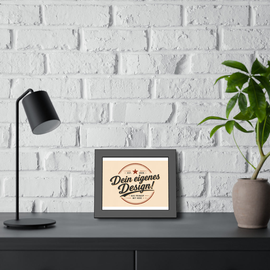 Framed Poster — Custom 'Dein eigenes Design!' Wall Art (Vintage Badge)