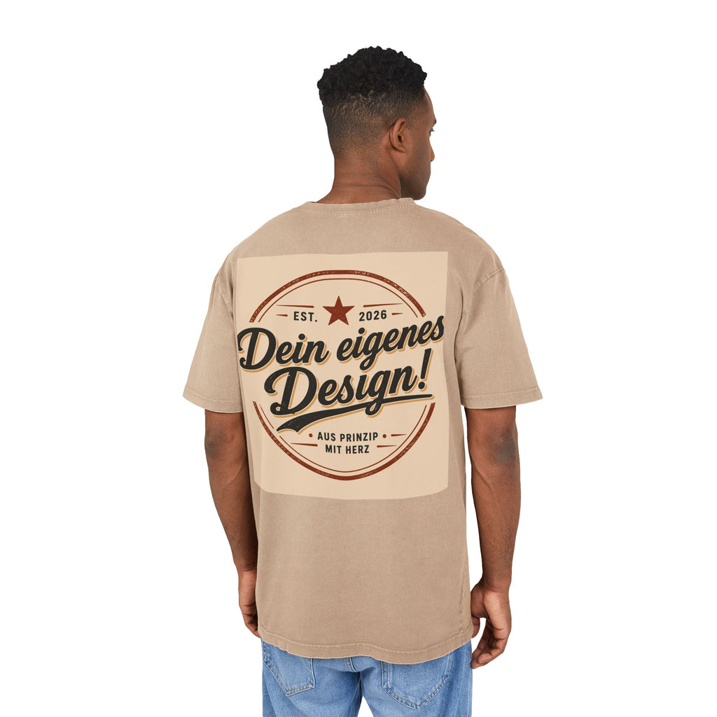 Vintage Logo Tee — "Dein eigenes Design!" Acid Wash Oversized Shirt