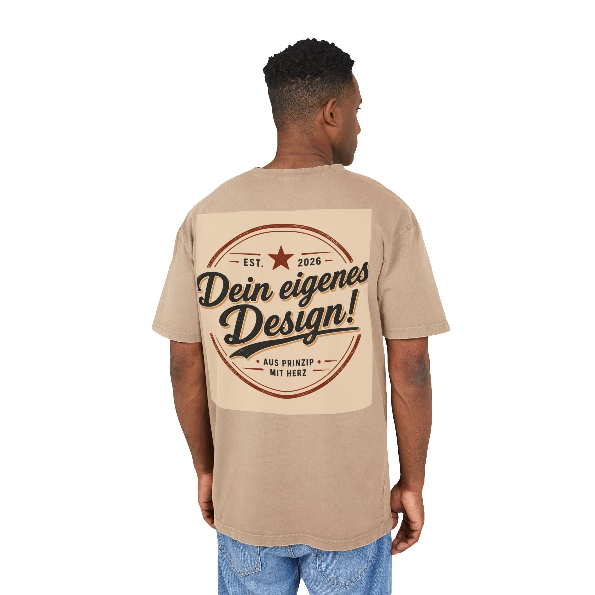 Vintage Logo Tee — "Dein eigenes Design!" Acid Wash Oversized Shirt