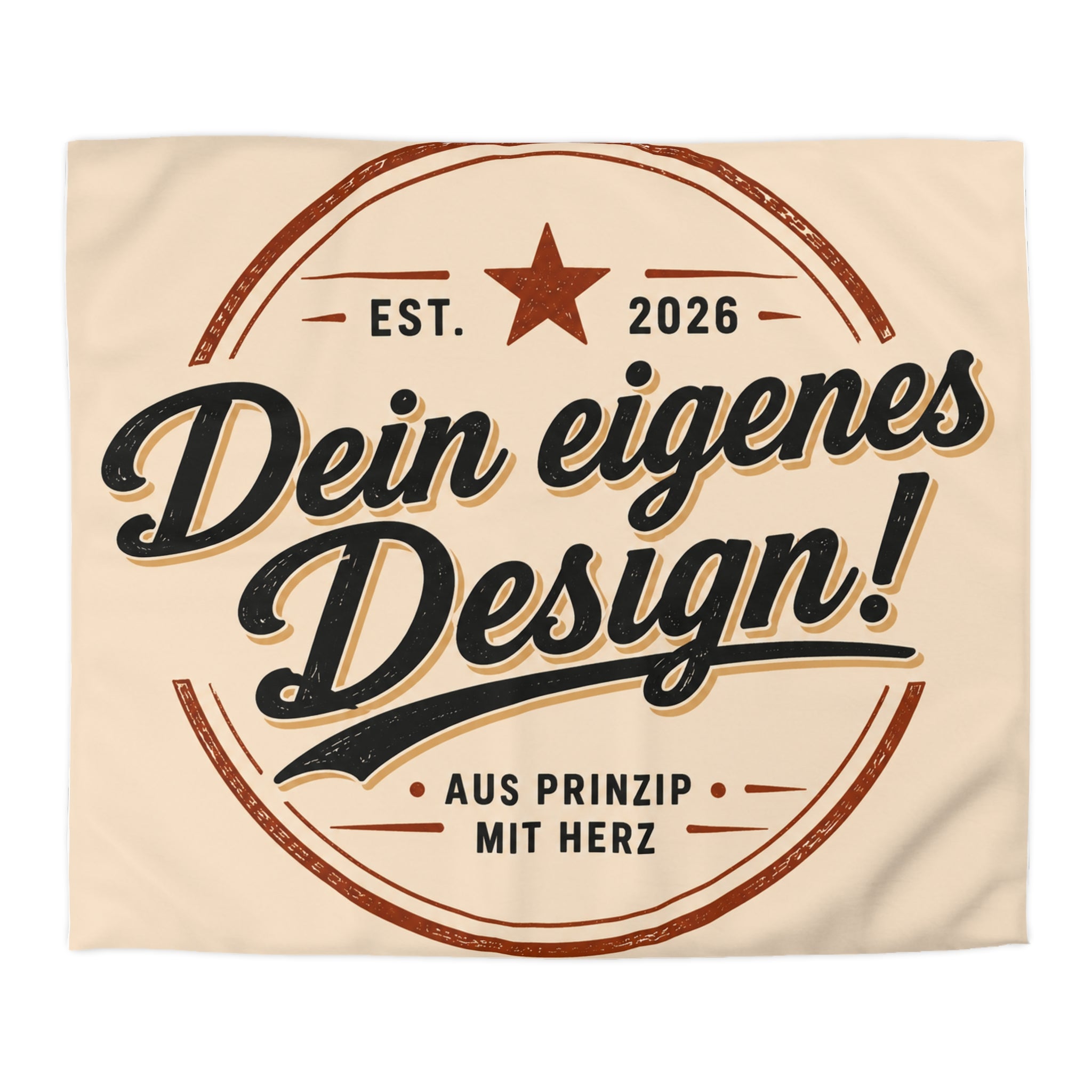Custom Vintage Badge Duvet Cover — "Dein eigenes Design!" Microfiber Bedding