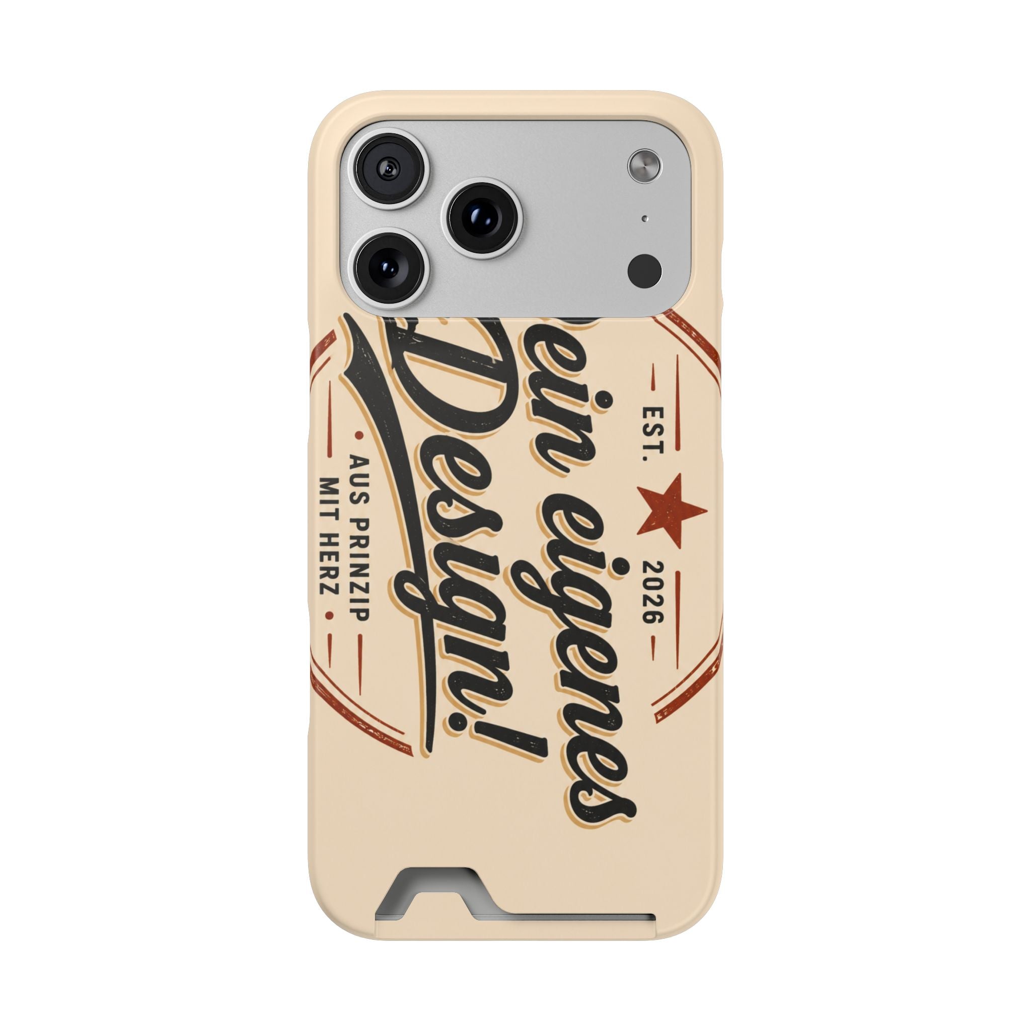 Retro Script Phone Case with Card Holder — "Dein eigenes Design!"
