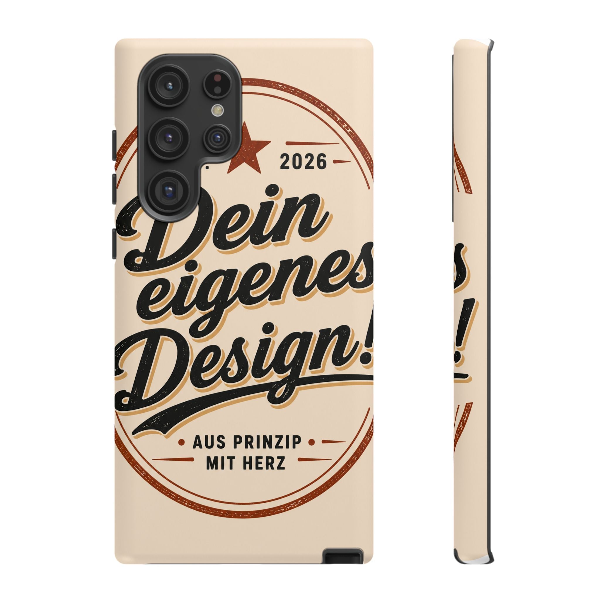 Custom Tough Phone Case — "Dein eigenes Design" Vintage Script Tough Case