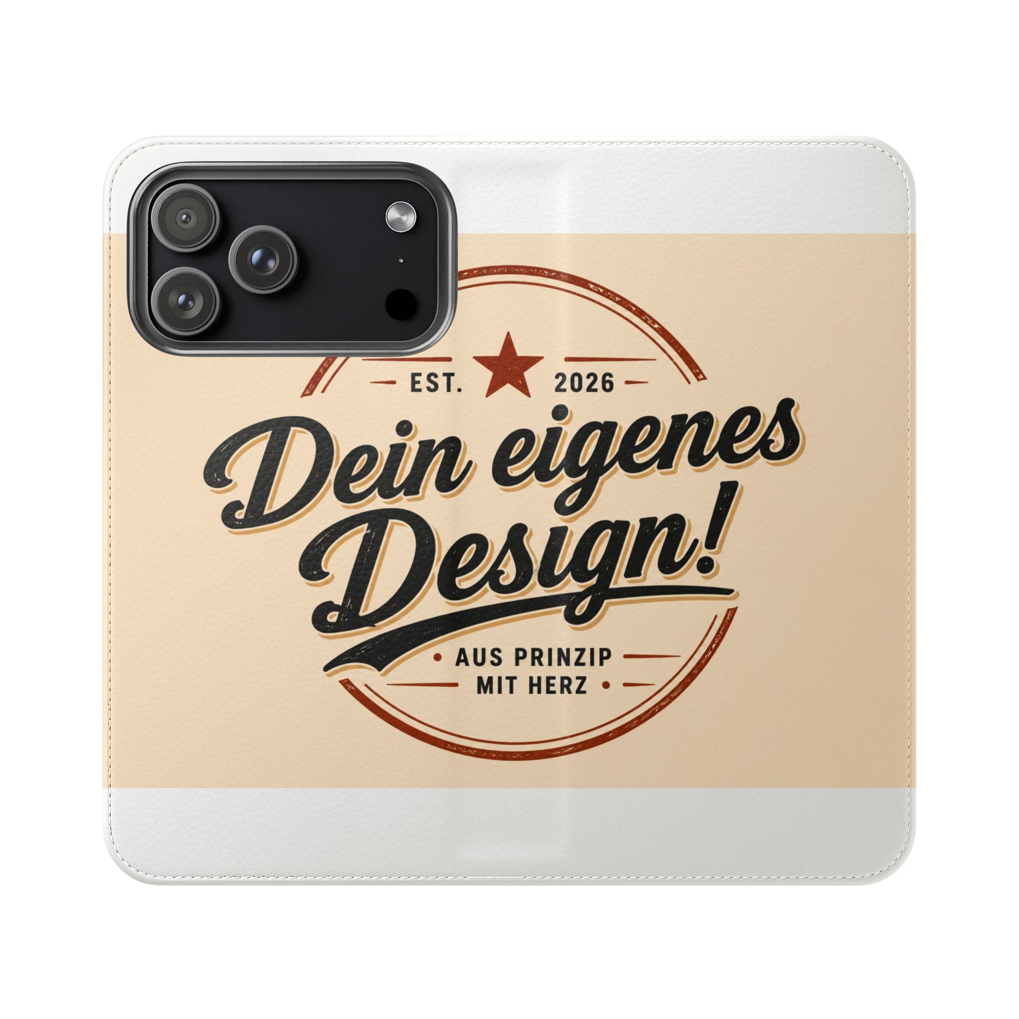 Flip Case Phone Wallet — "Dein eigenes Design!" Vintage Emblem