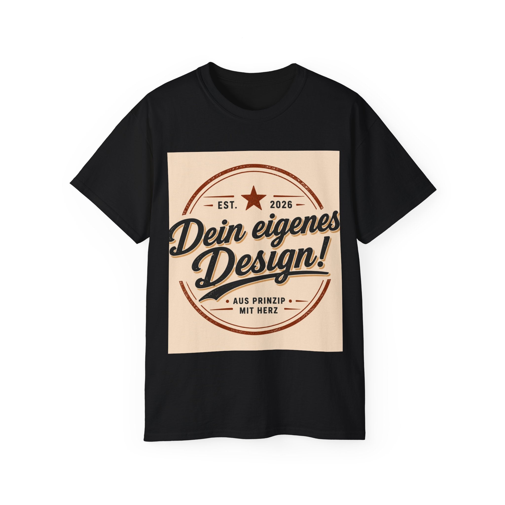 Vintage Badge T‑Shirt — "Dein eigenes Design!" Graphic Tee