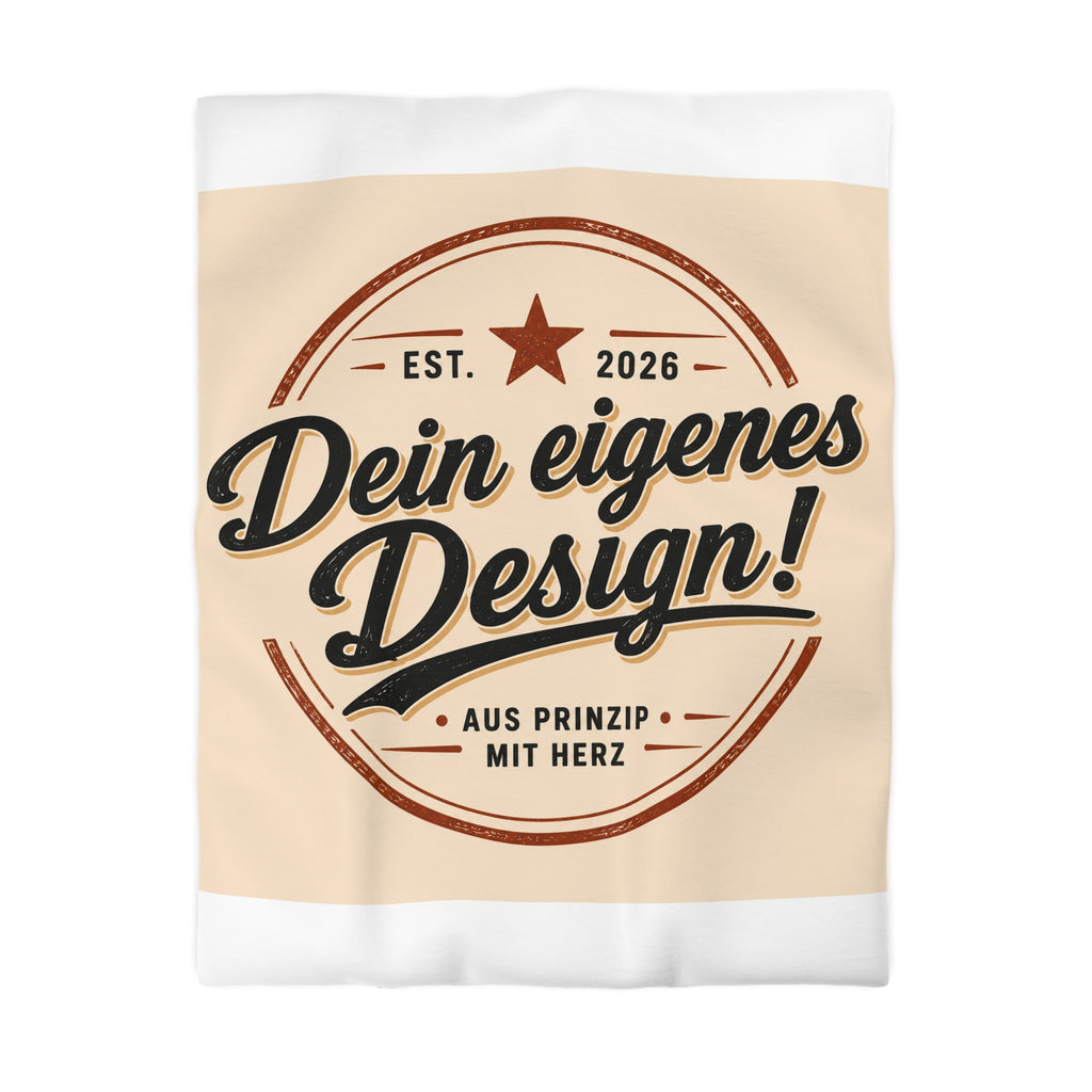 Custom Vintage Badge Duvet Cover — "Dein eigenes Design!" Microfiber Bedding