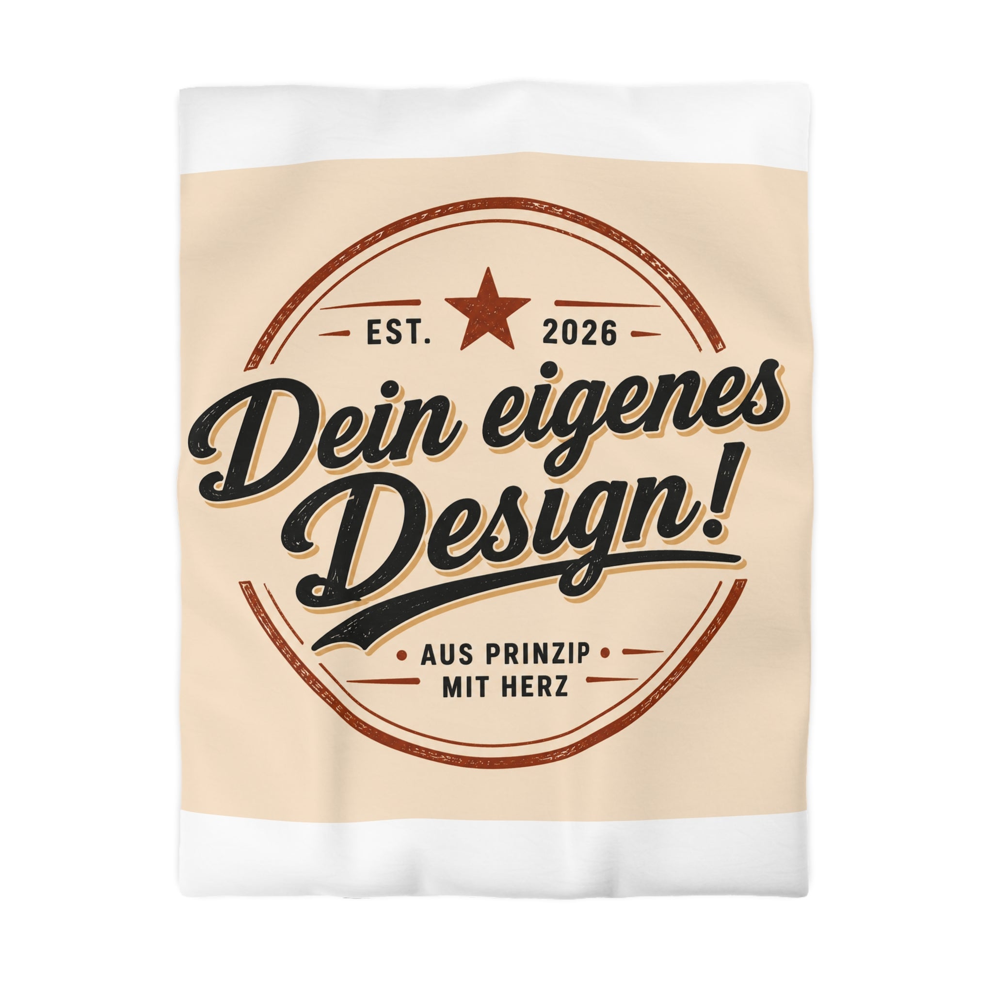 Custom Vintage Badge Duvet Cover — "Dein eigenes Design!" Microfiber Bedding
