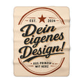 Sherpa Fleece Blanket – "Dein eigenes Design!" Retro Badge Cozy Throw