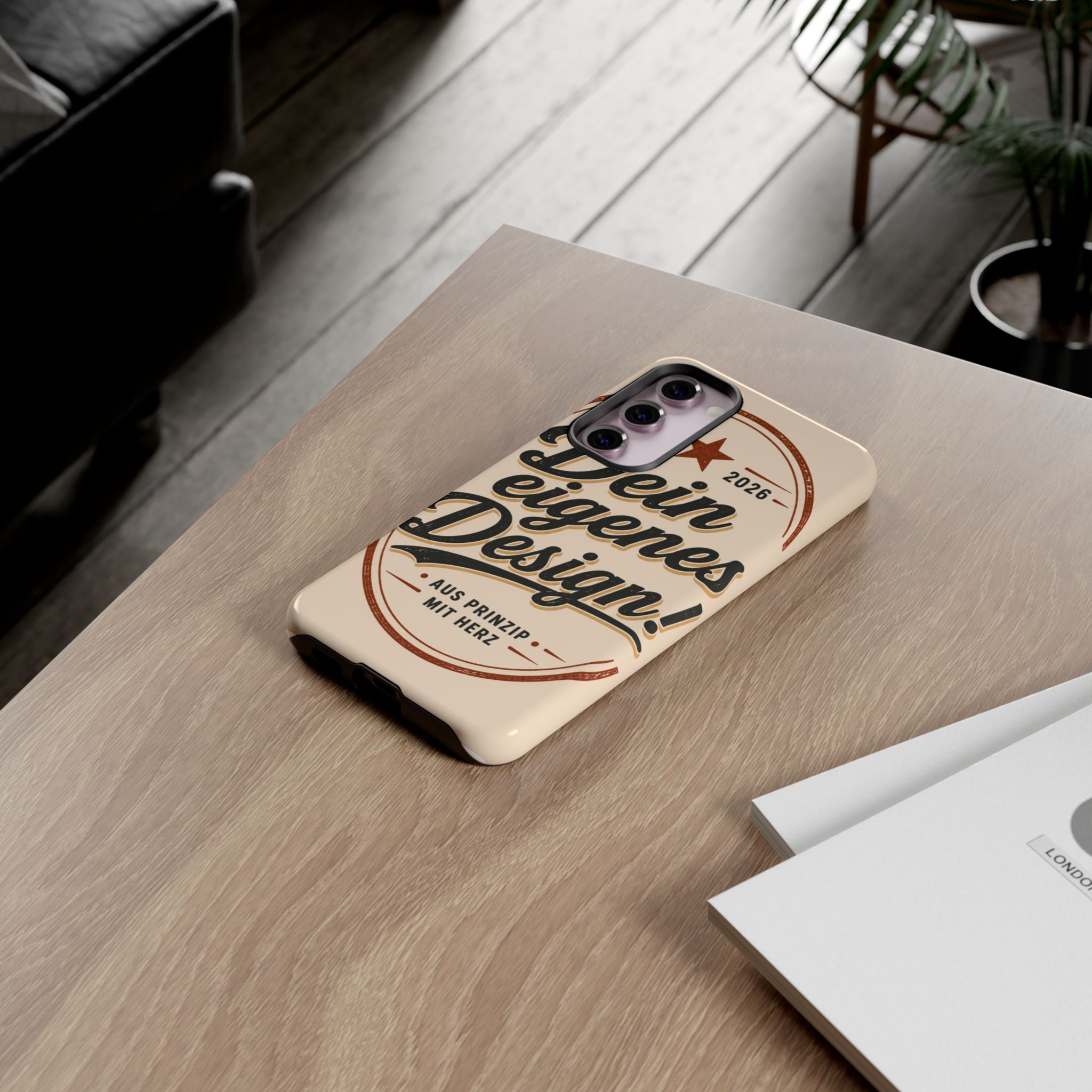 Custom Tough Phone Case — "Dein eigenes Design" Vintage Script Tough Case