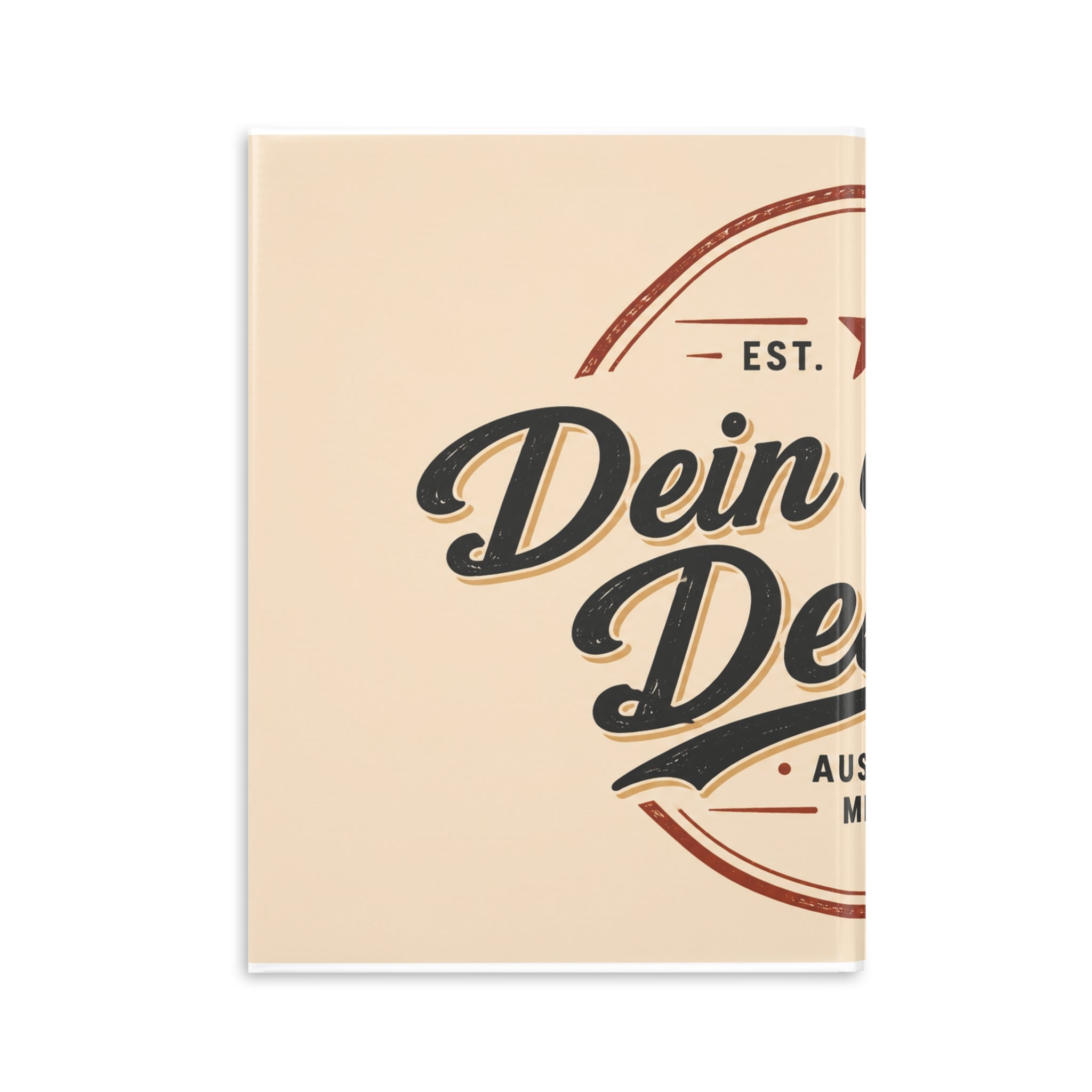 Vintage Badge Hardcover Notebook — 'Dein eigenes Design' Puffy Cover Journal