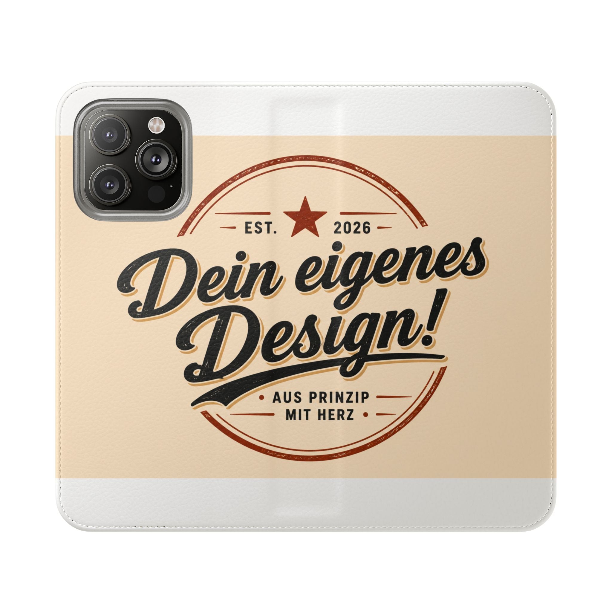 Flip Case Phone Wallet — "Dein eigenes Design!" Vintage Emblem