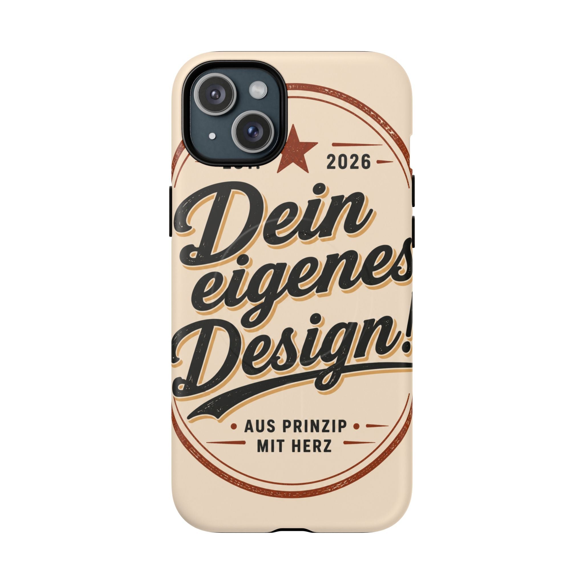 Tough Magnetic Phone Case — "Dein eigenes Design" Retro Script (Customizable)