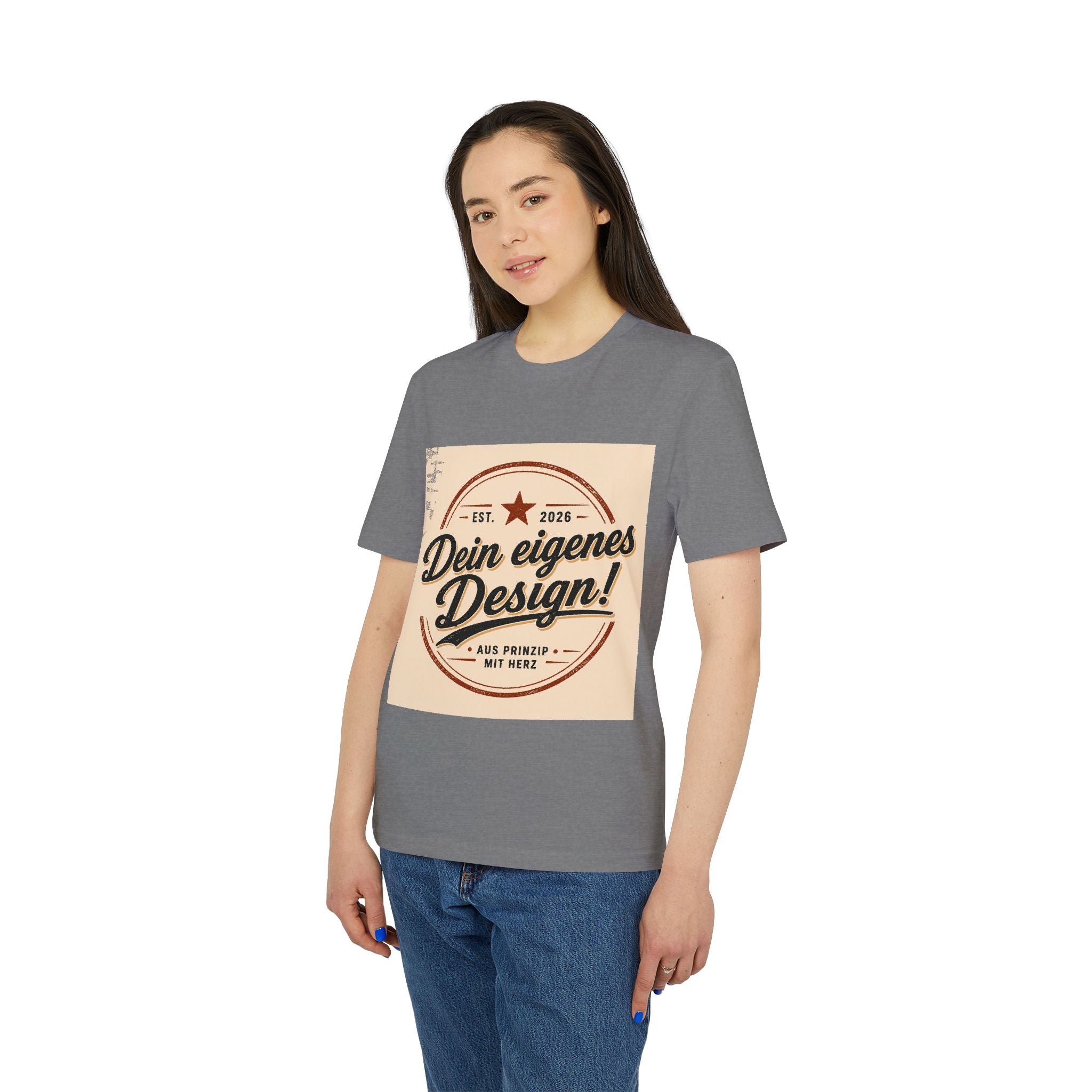 T-Shirt — Retro Stamp Design “Dein eigenes Design!” (Customizable Creator Tee)
