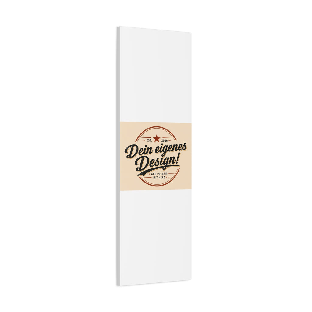 Matte Stretched Canvas - "Dein eigenes Design!" Vintage Badge Wall Art