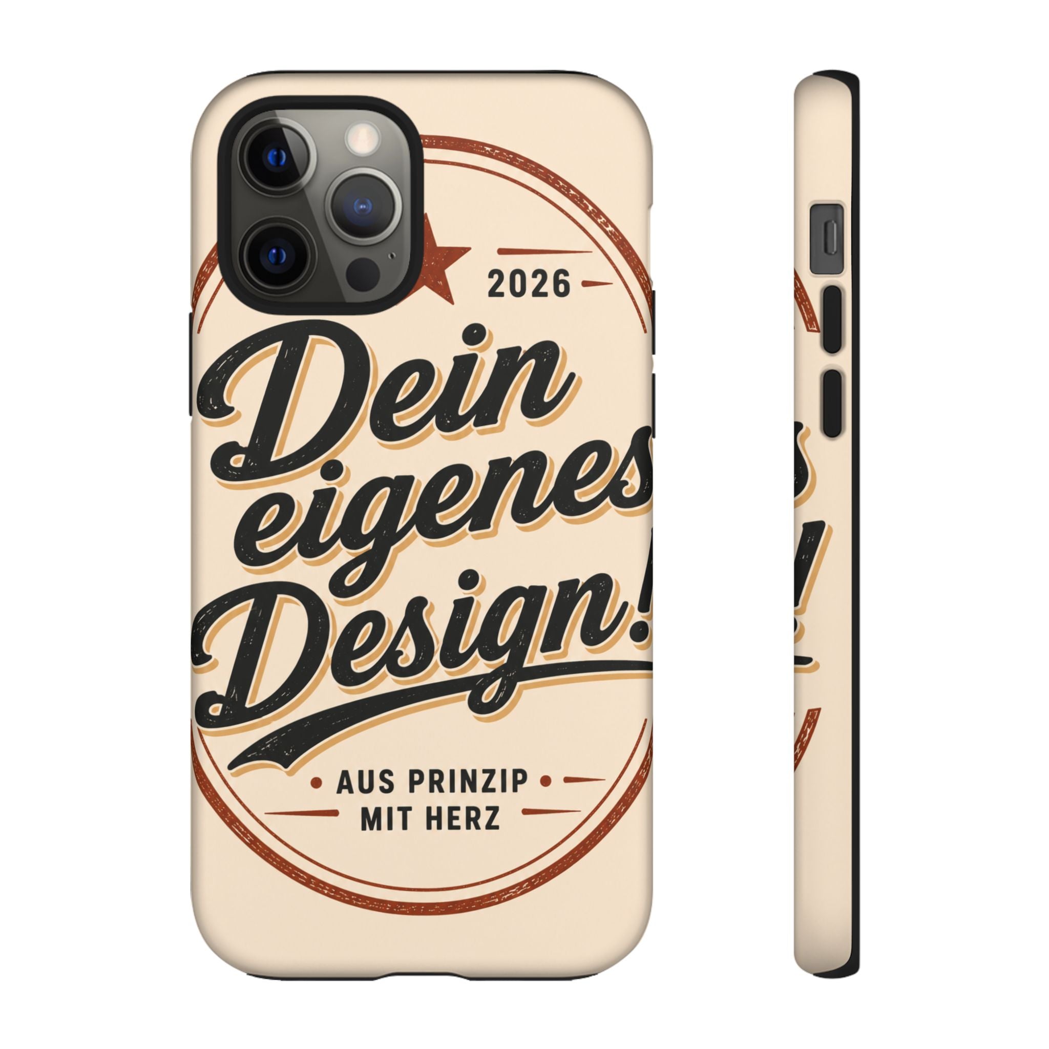 Custom Tough Phone Case — "Dein eigenes Design" Vintage Script Tough Case