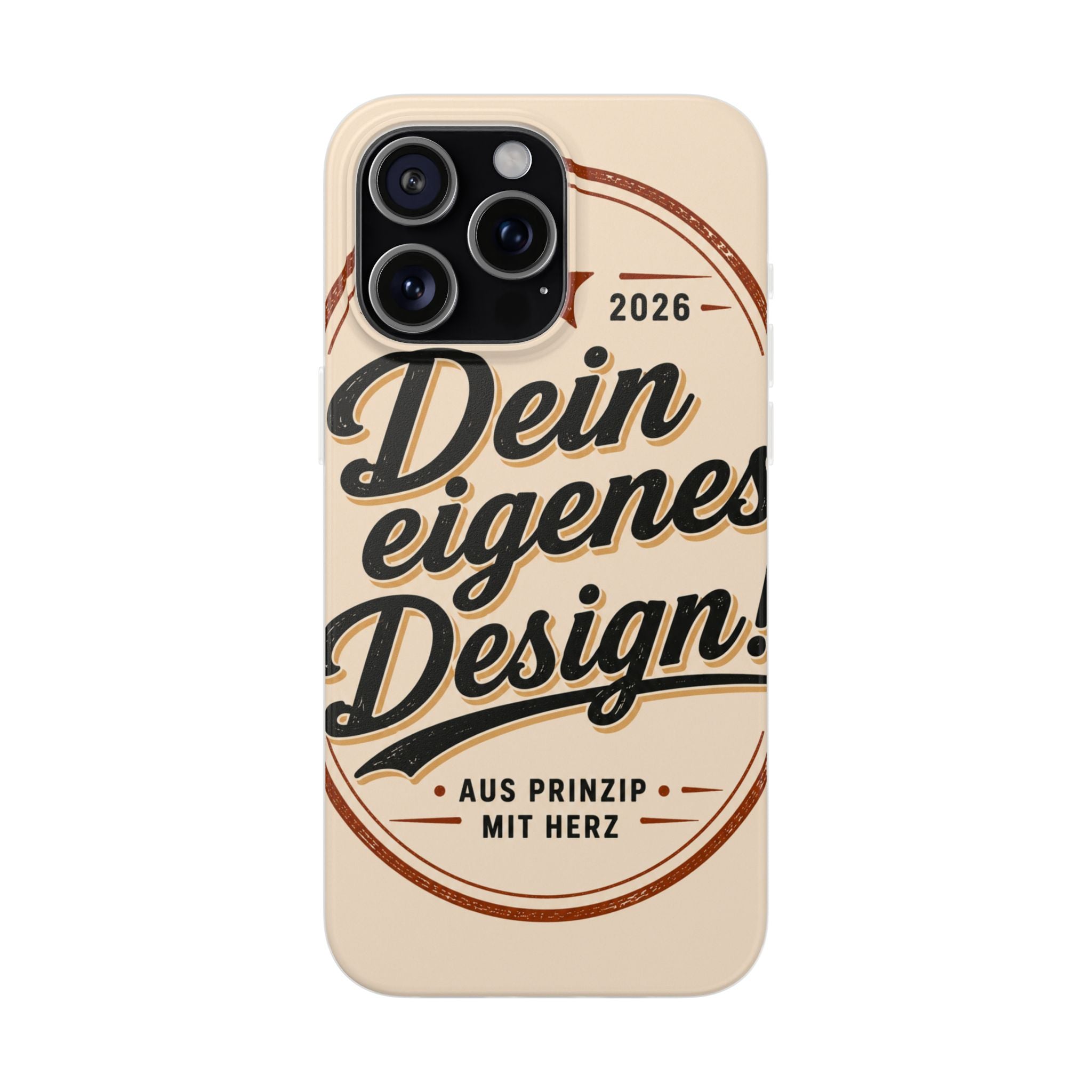Phone Case — "Dein eigenes Design" Vintage Script Personalized Protective Case