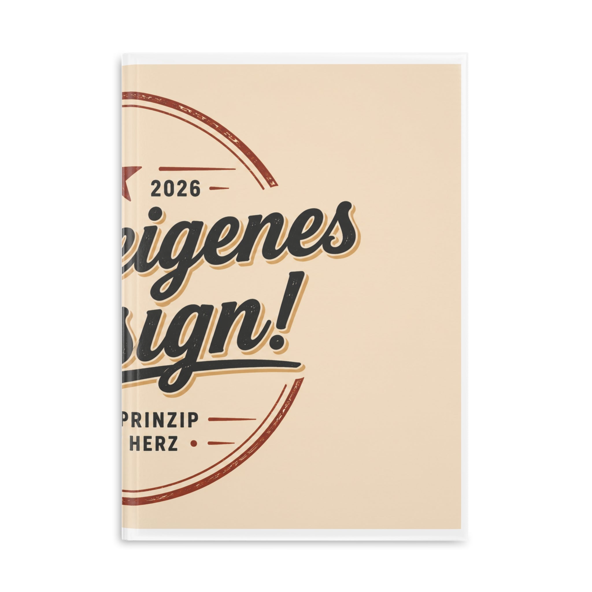 Vintage Badge Hardcover Notebook — 'Dein eigenes Design' Puffy Cover Journal