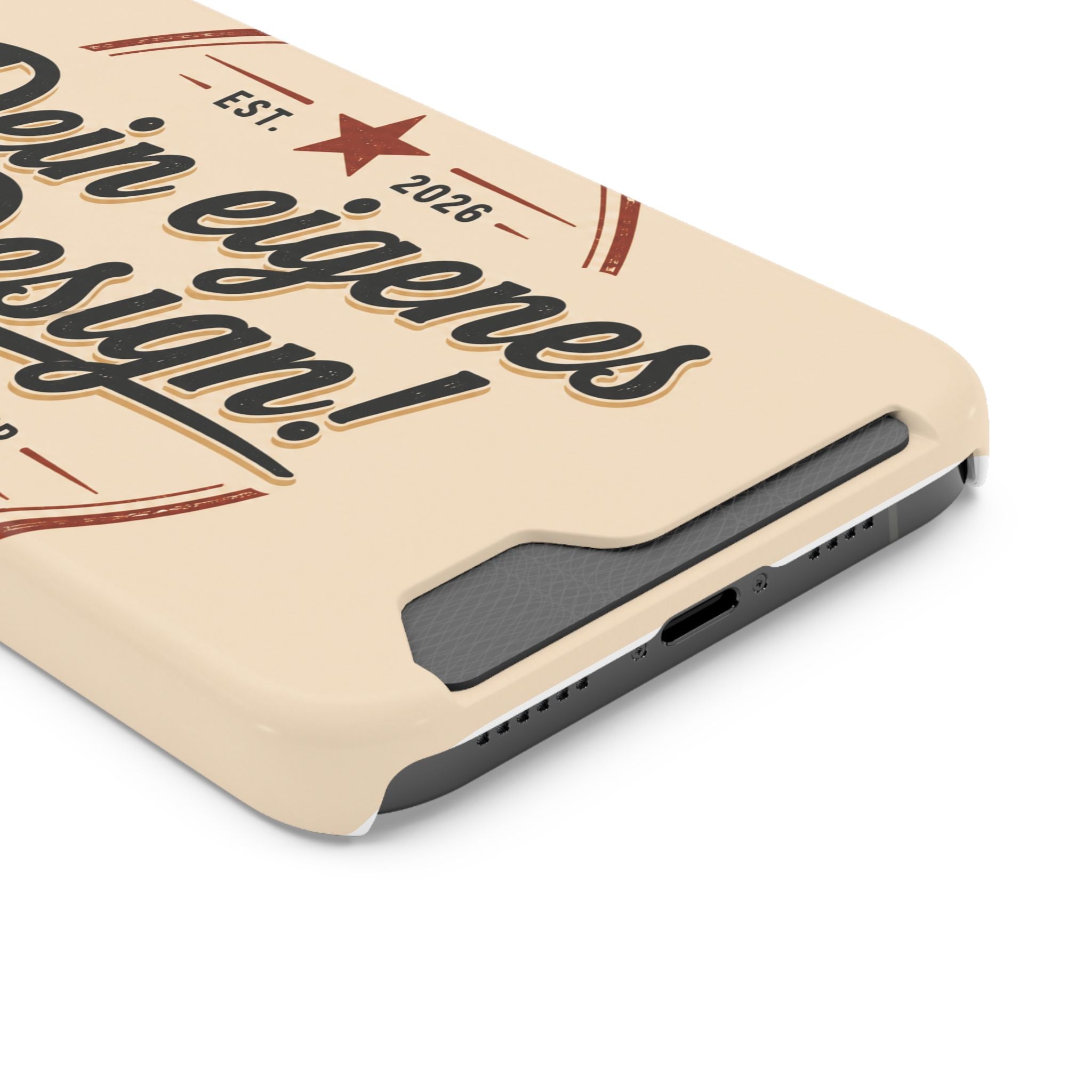 Retro Script Phone Case with Card Holder — "Dein eigenes Design!"