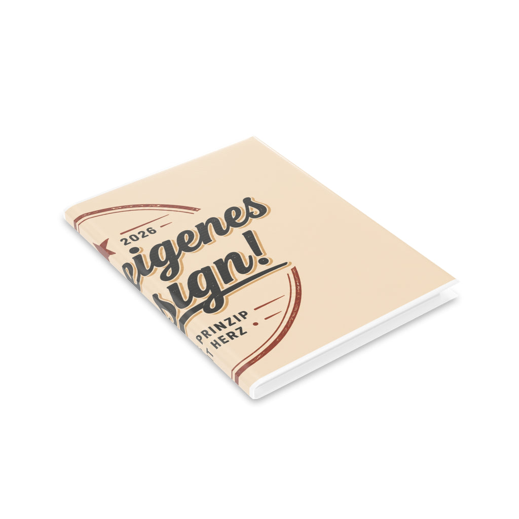 Vintage Badge Hardcover Notebook — 'Dein eigenes Design' Puffy Cover Journal