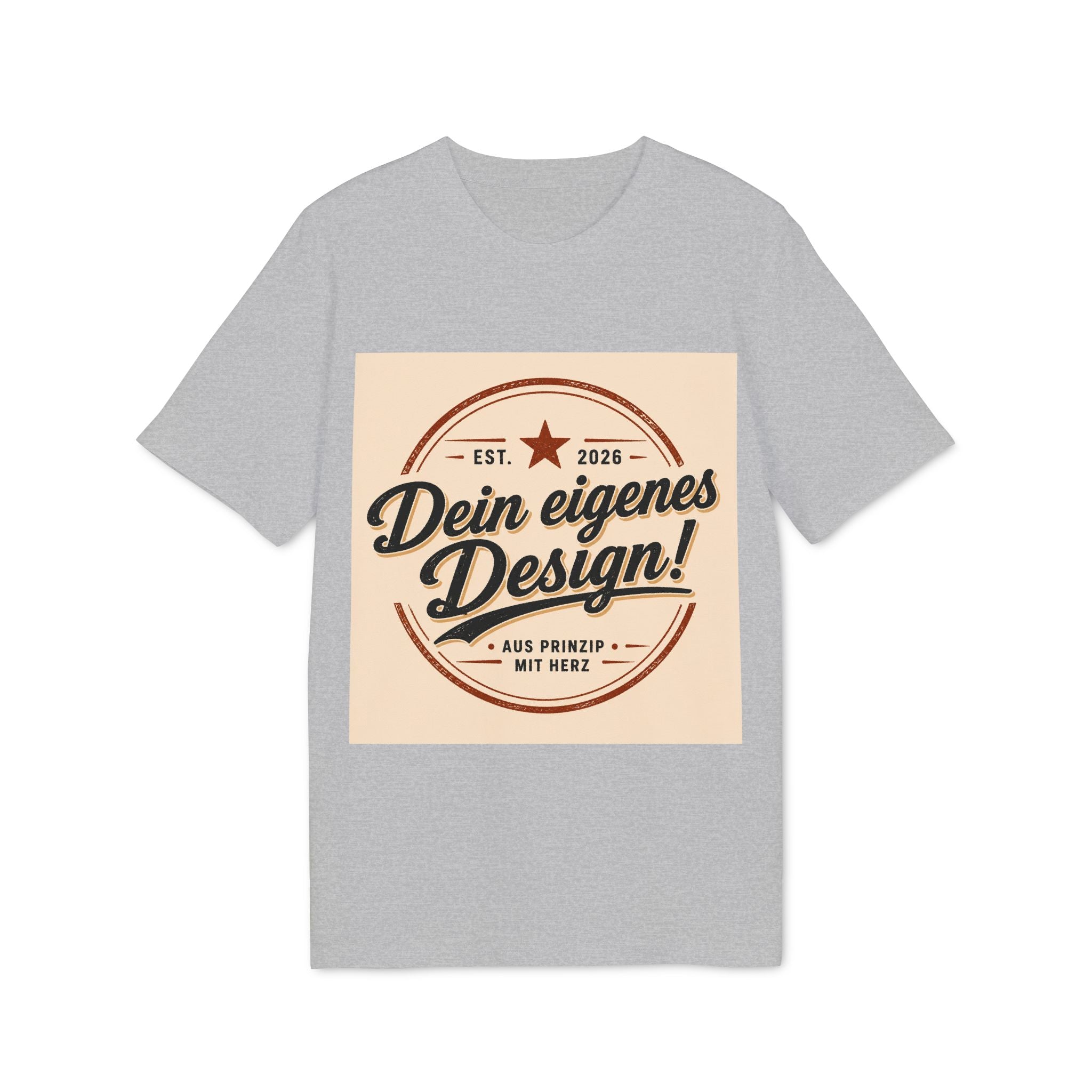 T-Shirt — Retro Stamp Design “Dein eigenes Design!” (Customizable Creator Tee)