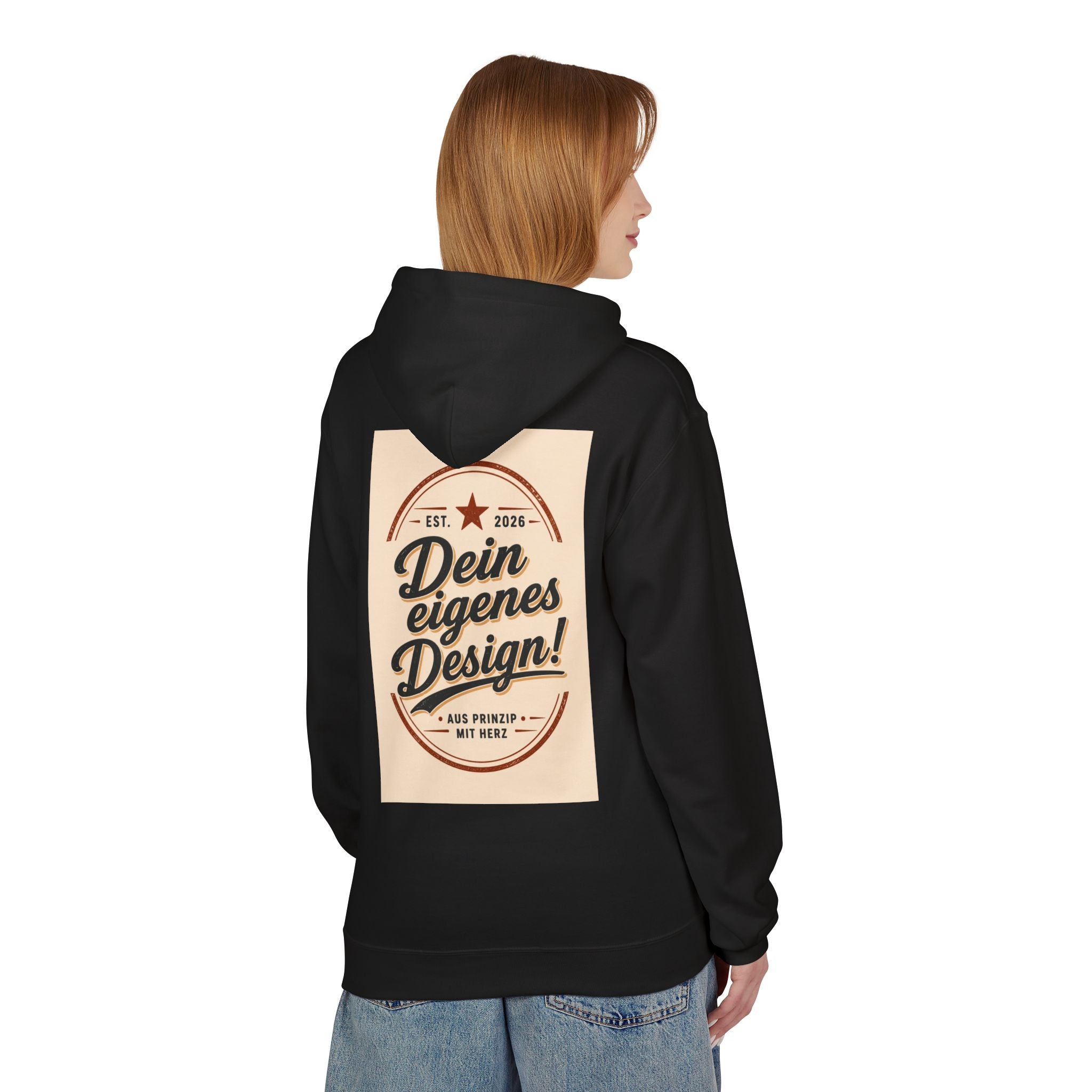 Hoodie — Custom Vintage Badge Design (Dein eigenes Design!)