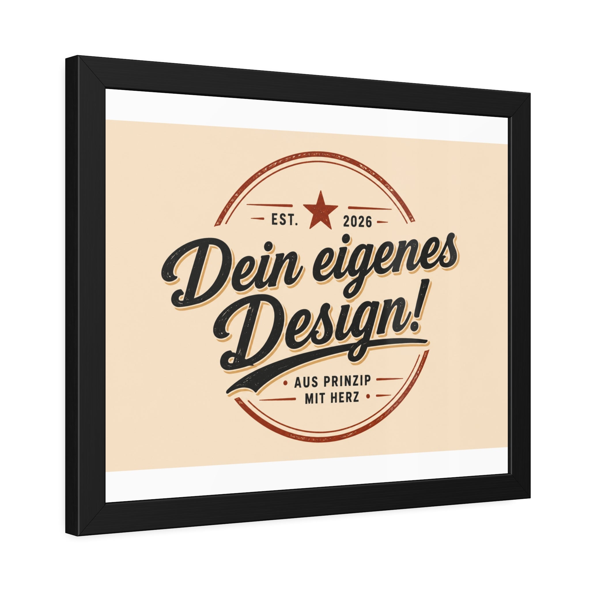 Framed Poster — Custom 'Dein eigenes Design!' Wall Art (Vintage Badge)