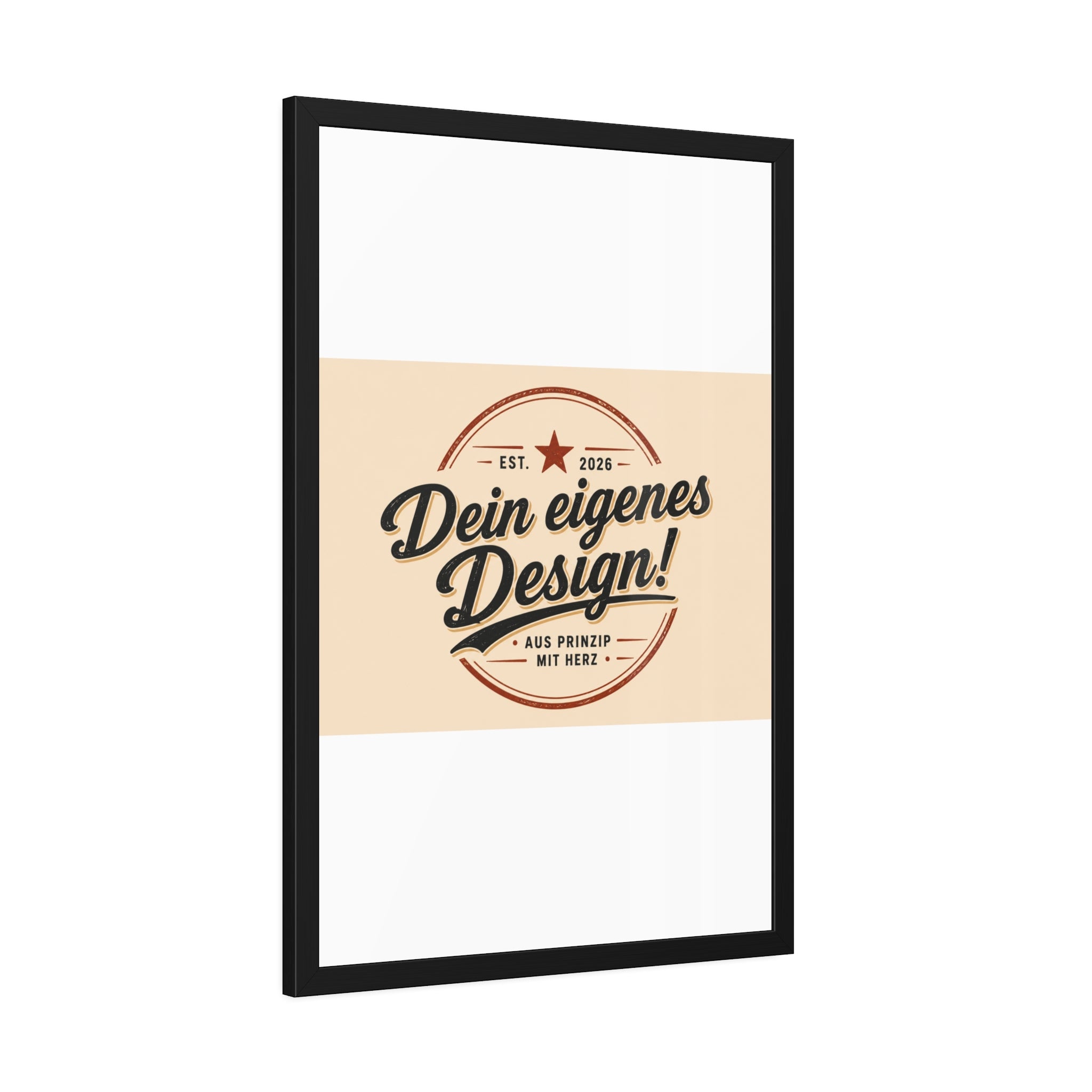 Framed Poster — Custom 'Dein eigenes Design!' Wall Art (Vintage Badge)