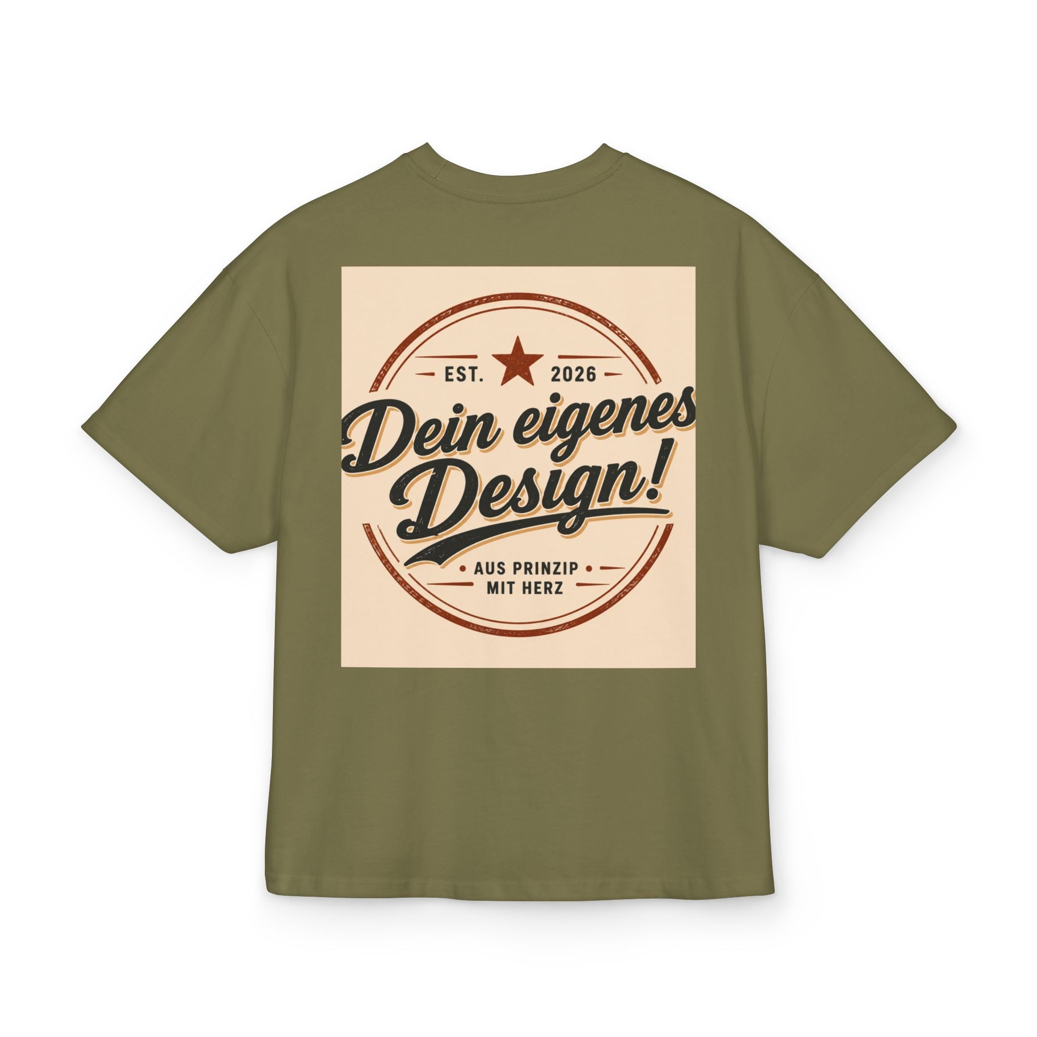 Vintage Badge T-Shirt — "Dein eigenes Design!" Retro Logo Tee