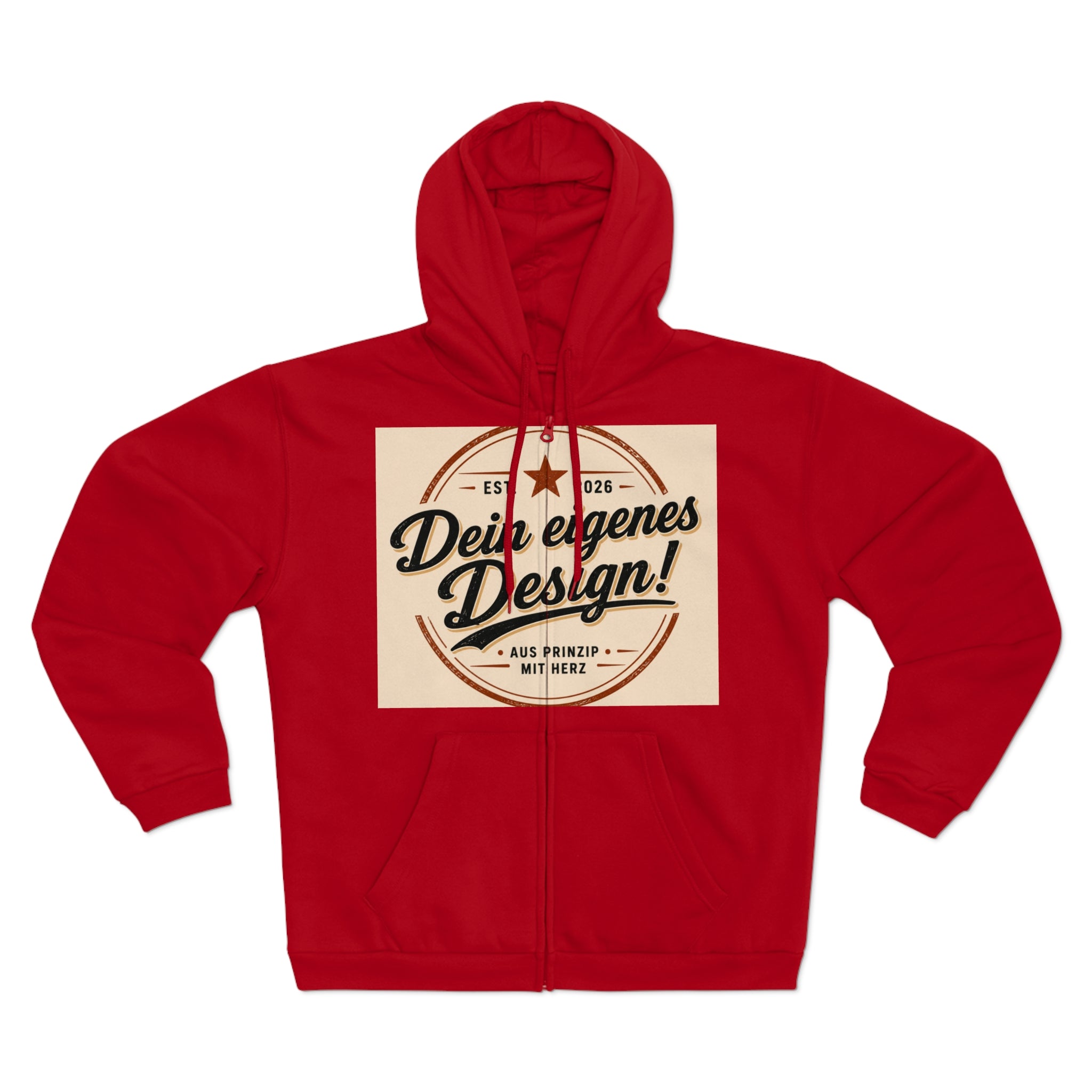 Vintage Badge Zip Hoodie – "Dein eigenes Design!" Graphic