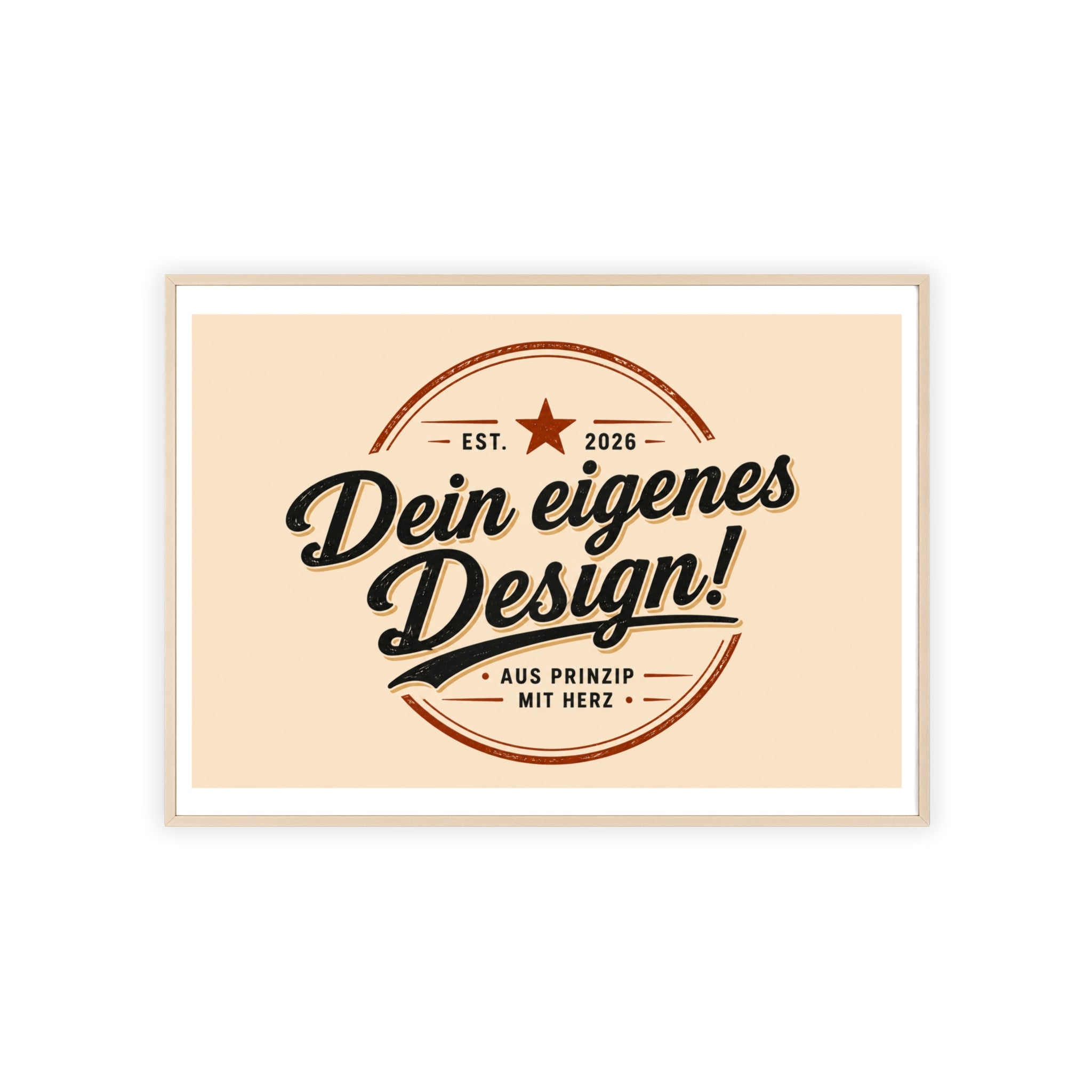 Framed Poster – "Dein eigenes Design!" Custom Wooden Frame Wall Art