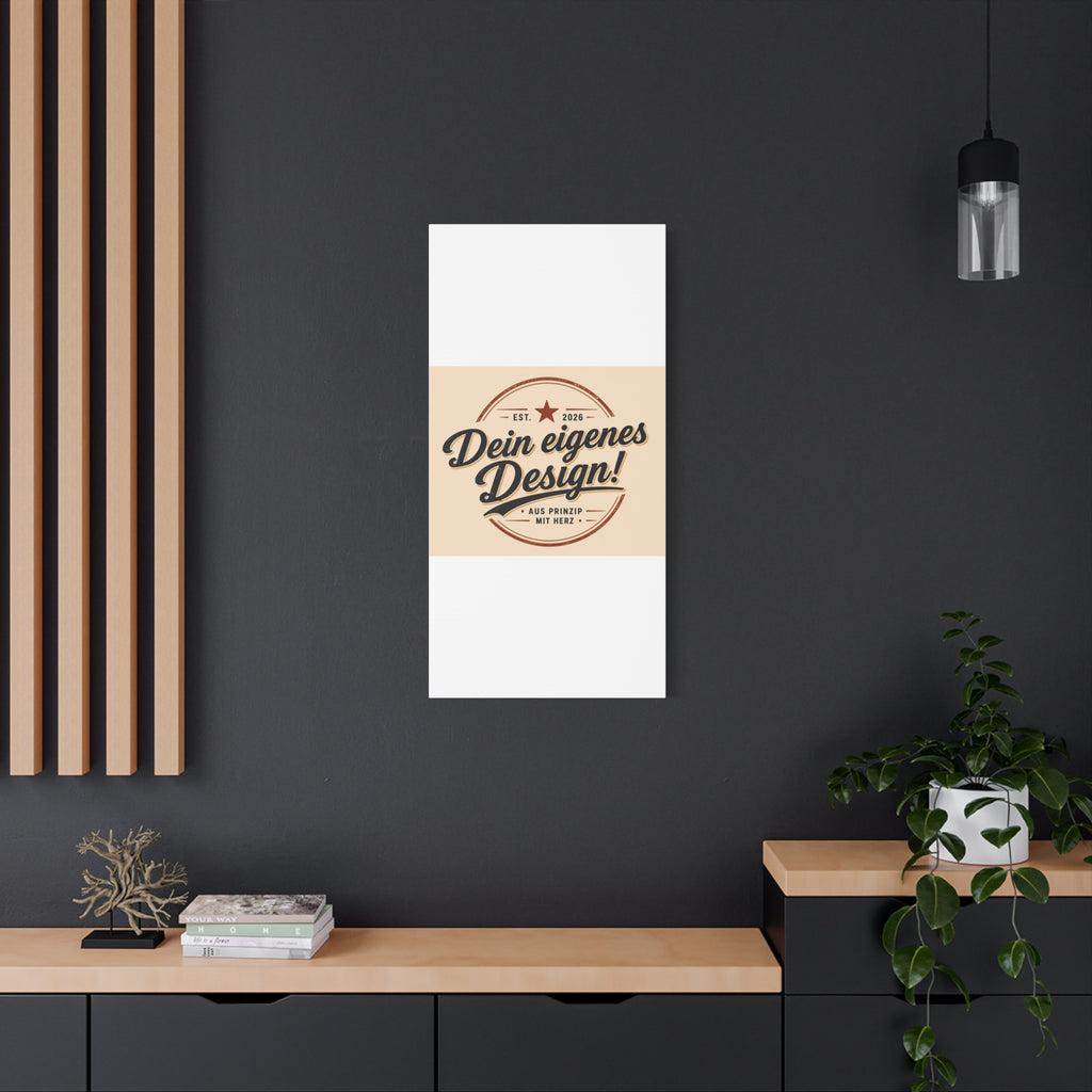 Matte Stretched Canvas - "Dein eigenes Design!" Vintage Badge Wall Art