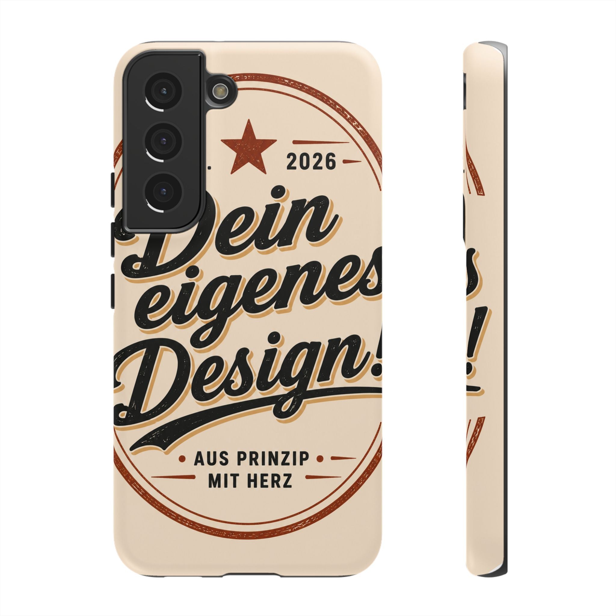 Custom Tough Phone Case — "Dein eigenes Design" Vintage Script Tough Case