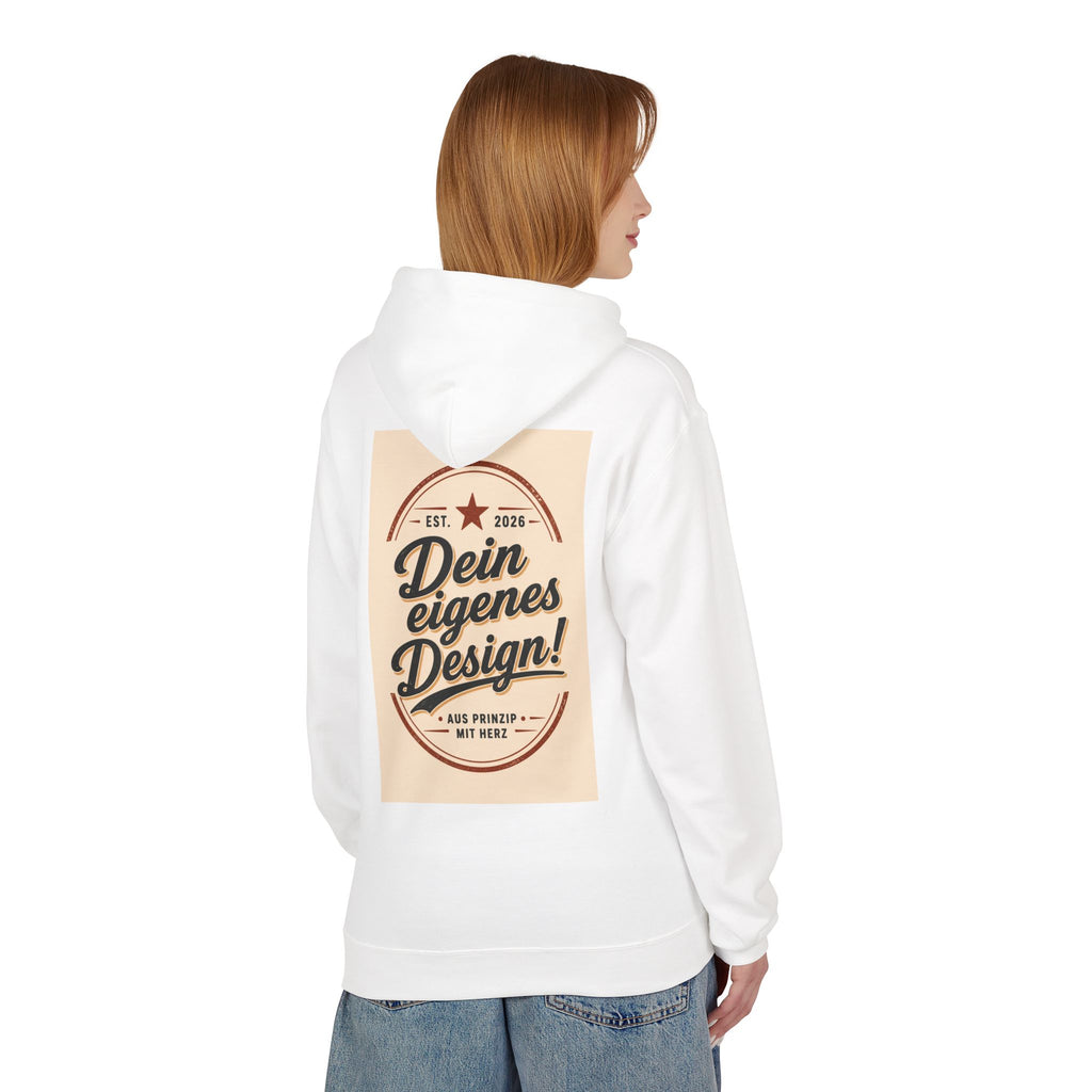 Hoodie — Custom Vintage Badge Design (Dein eigenes Design!)