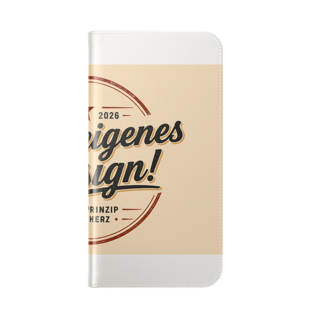Flip Case Phone Wallet — "Dein eigenes Design!" Vintage Emblem