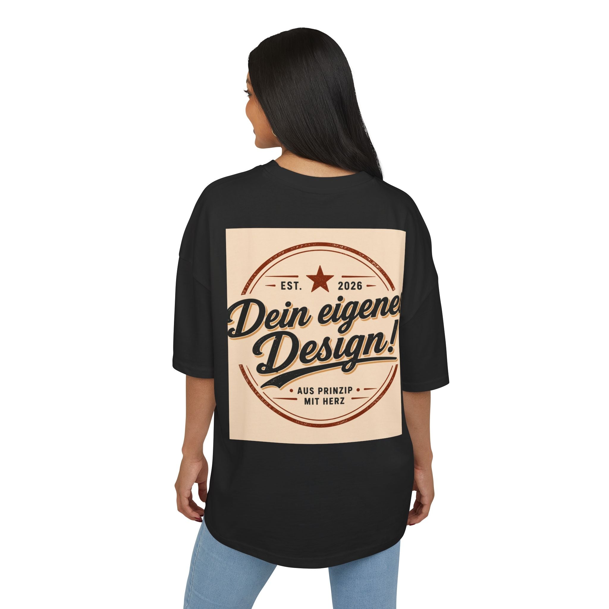 Vintage Badge T-Shirt — "Dein eigenes Design!" Retro Logo Tee