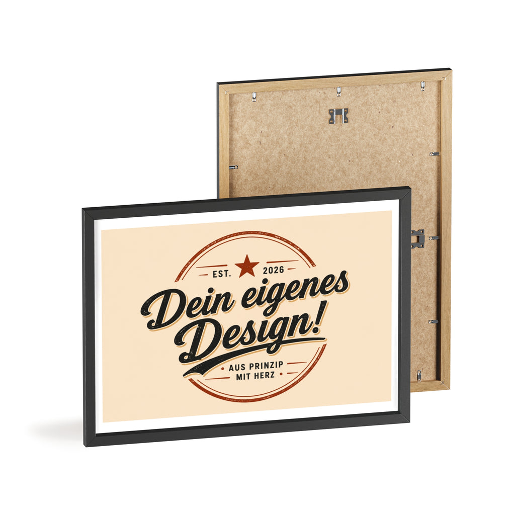 Framed Poster – "Dein eigenes Design!" Custom Wooden Frame Wall Art