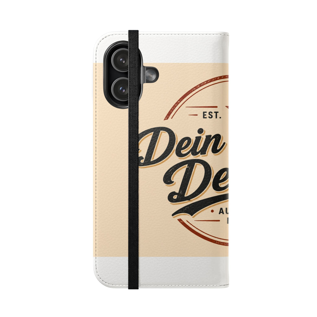 Flip Case Phone Wallet — "Dein eigenes Design!" Vintage Emblem