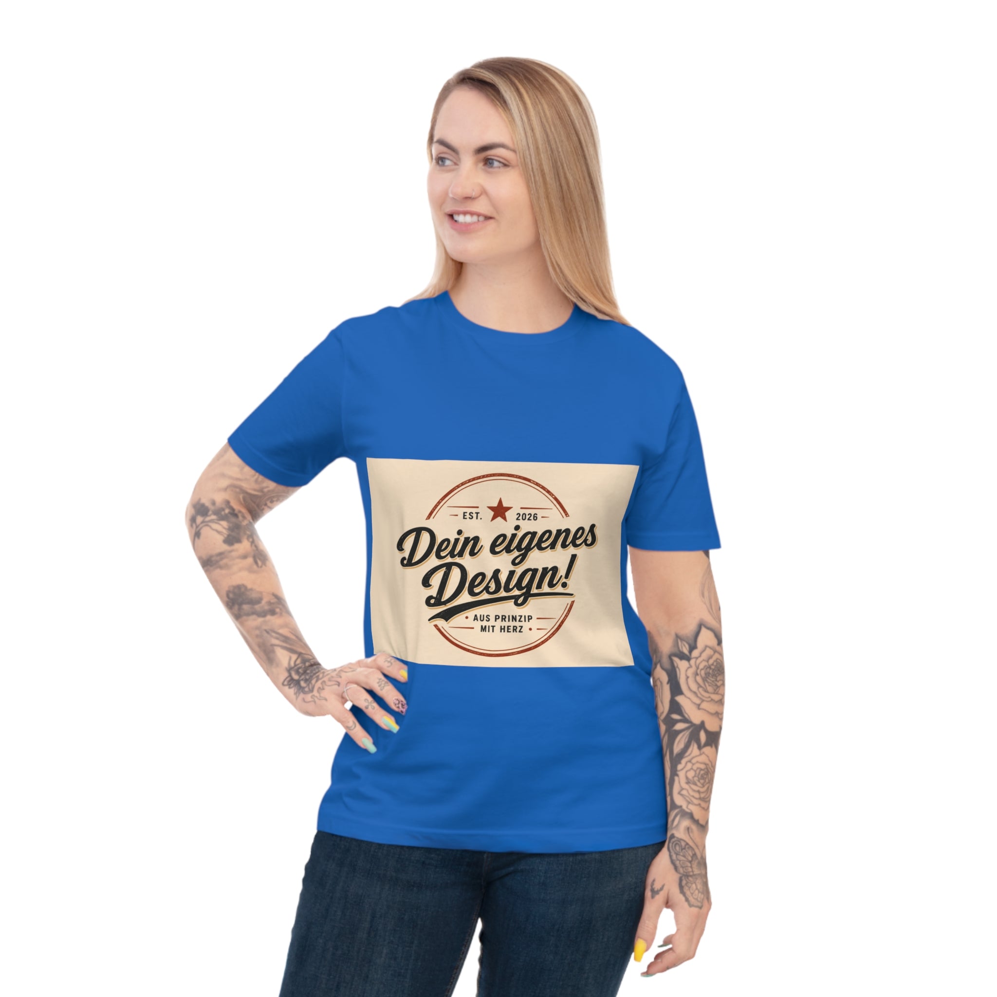 Vintage Badge T‑Shirt — "Dein eigenes Design!" Custom Retro Graphic Tee