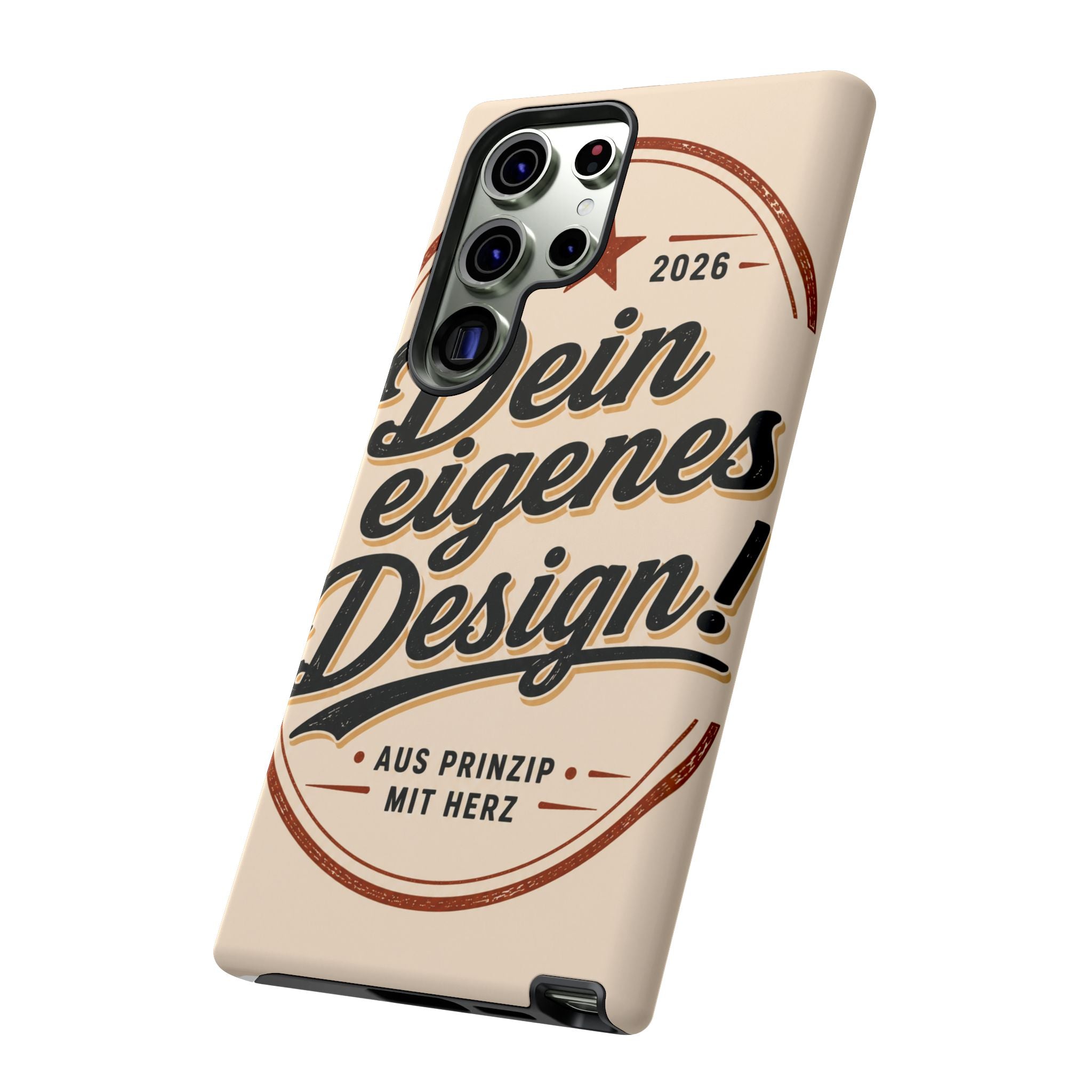 Custom Tough Phone Case — "Dein eigenes Design" Vintage Script Tough Case